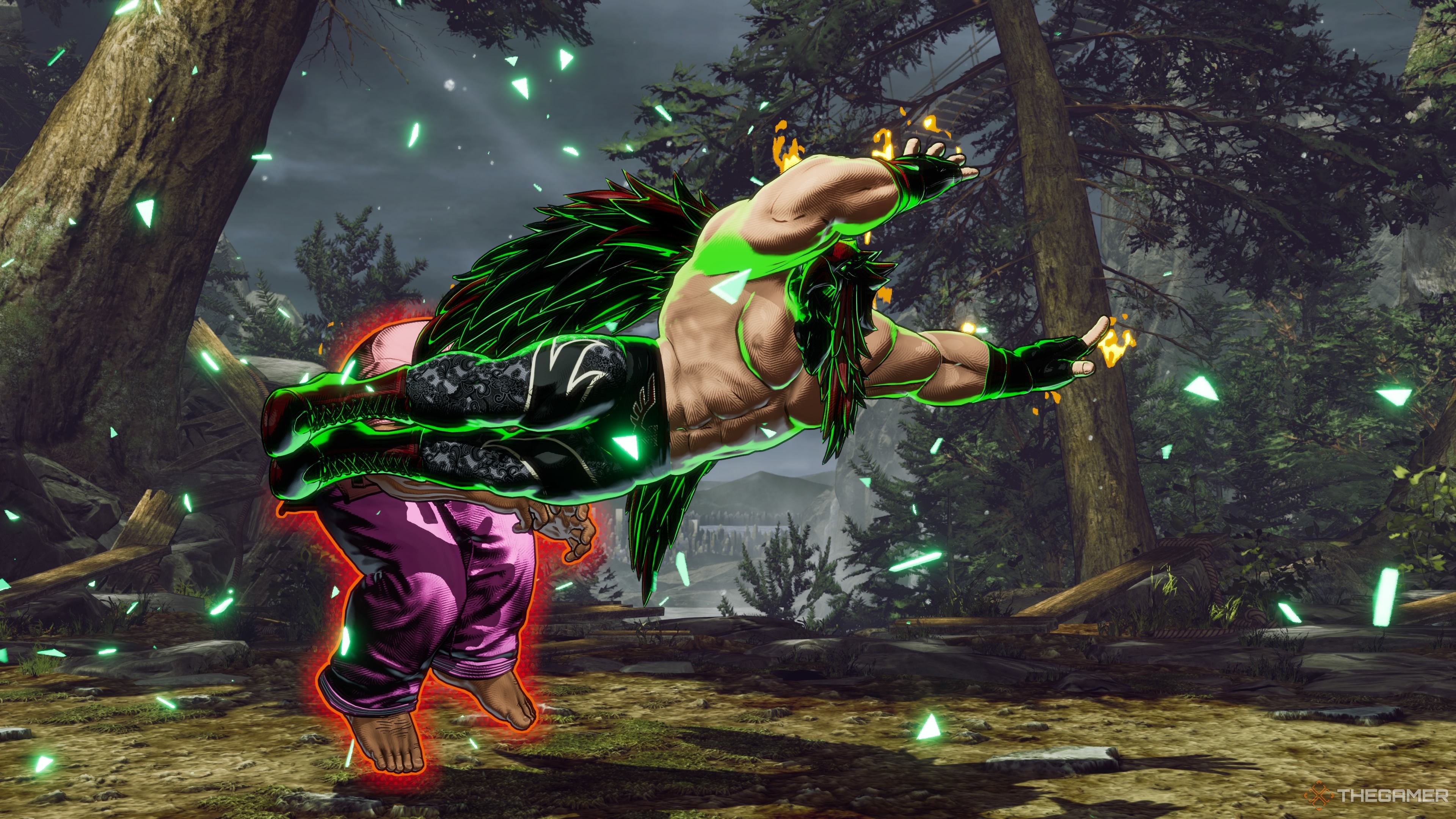 Tizoc performing his REV Blow in Fatal Fury City of the Wolves.