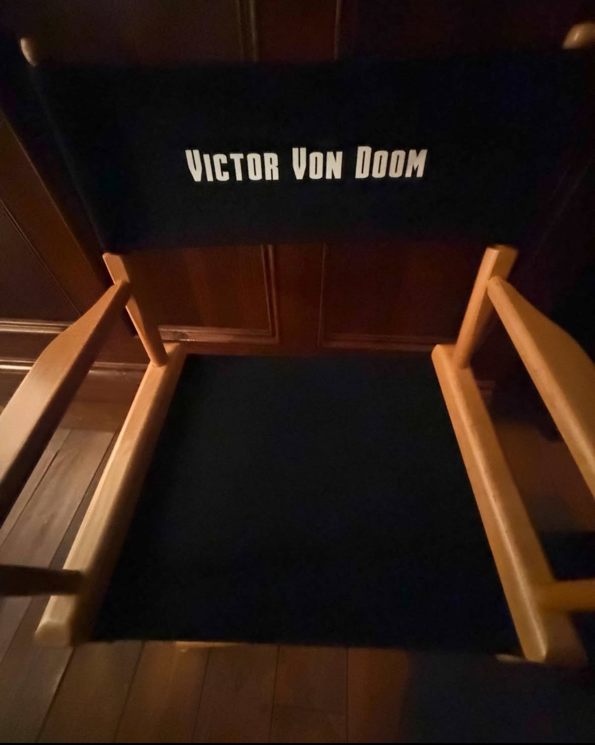 A chair reads Victor Von Doom.