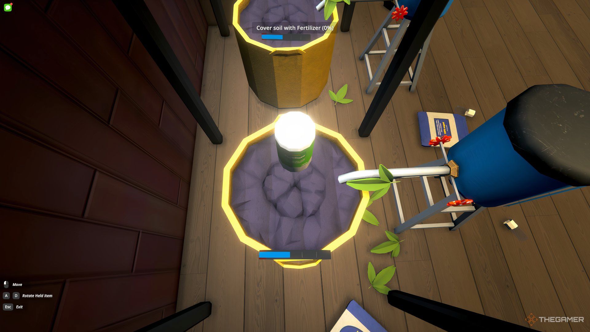 A bottle of fertilizer above a plant pot in Schedule 1.