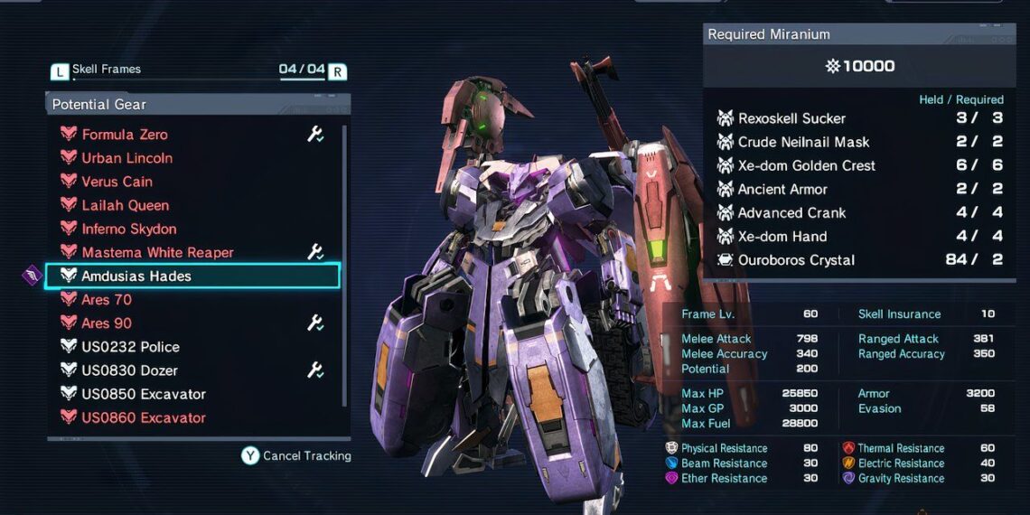 Completing the Amdusias Hades Skell in Xenoblade Chronicles X