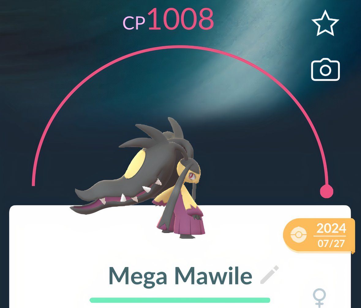 Mega Mawile in the catch screen from Pokemon Go.