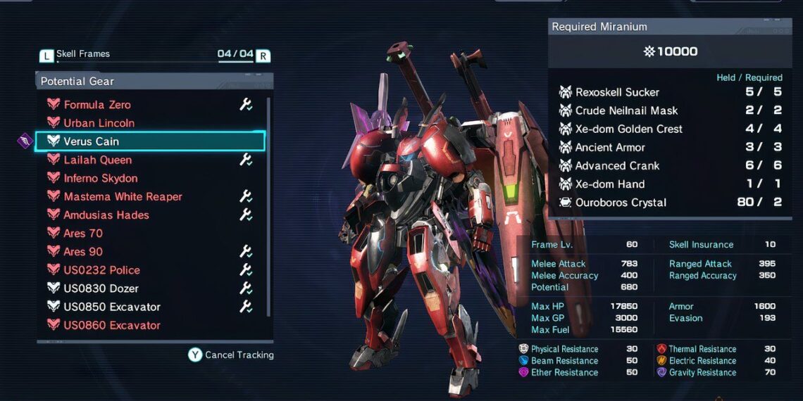 Completing the Verus Cain Skell in Xenoblade Chronicles X
