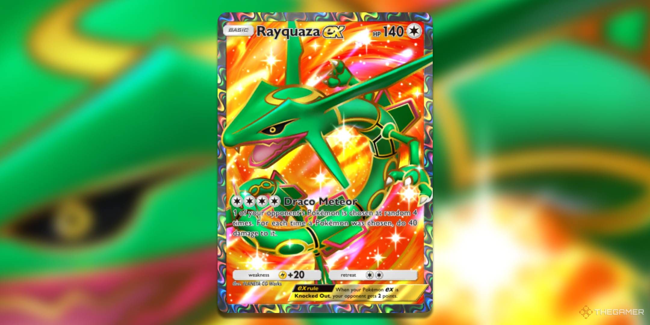 The Rayquaza ex Full Art Promo, from Pokemon TCG Pocket.