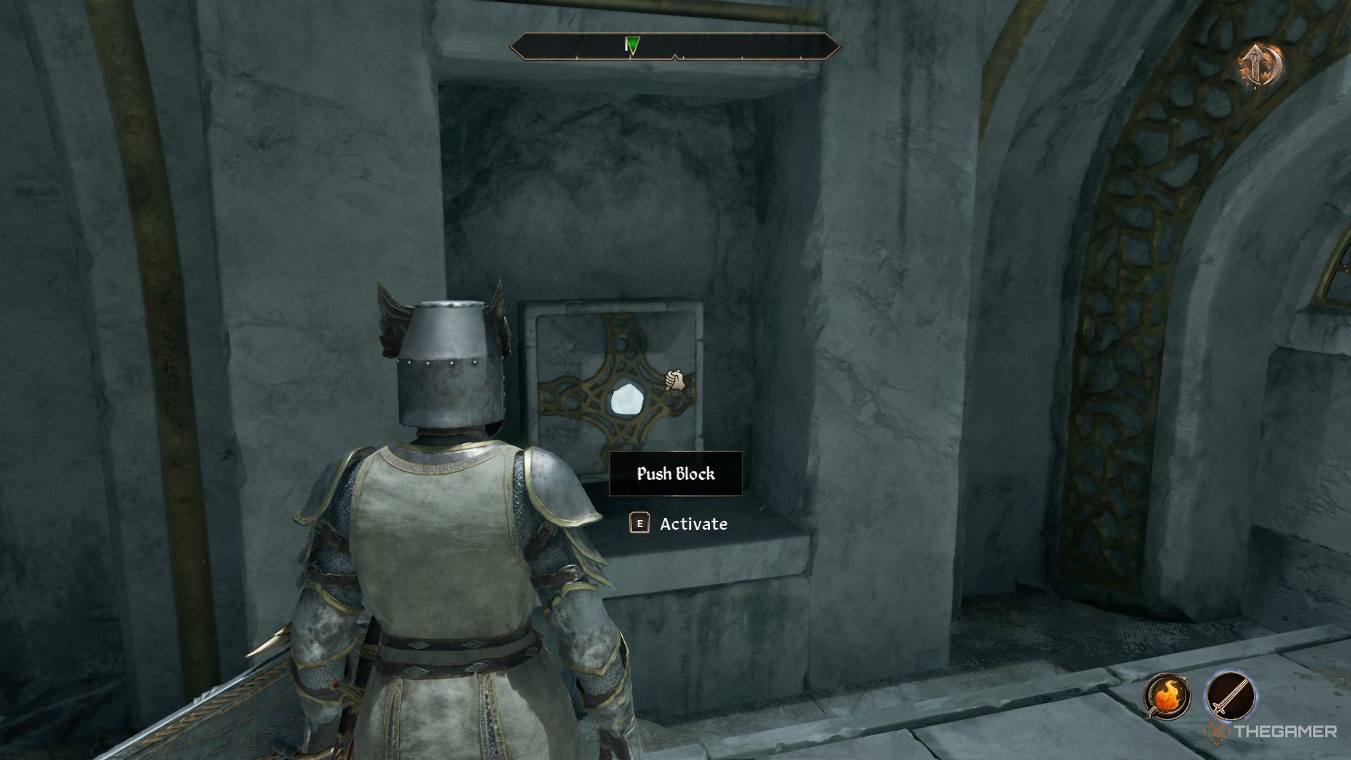 Player finds a block that will open the gates to the Garlas Malatar Ceysel in Oblivion Remastered.