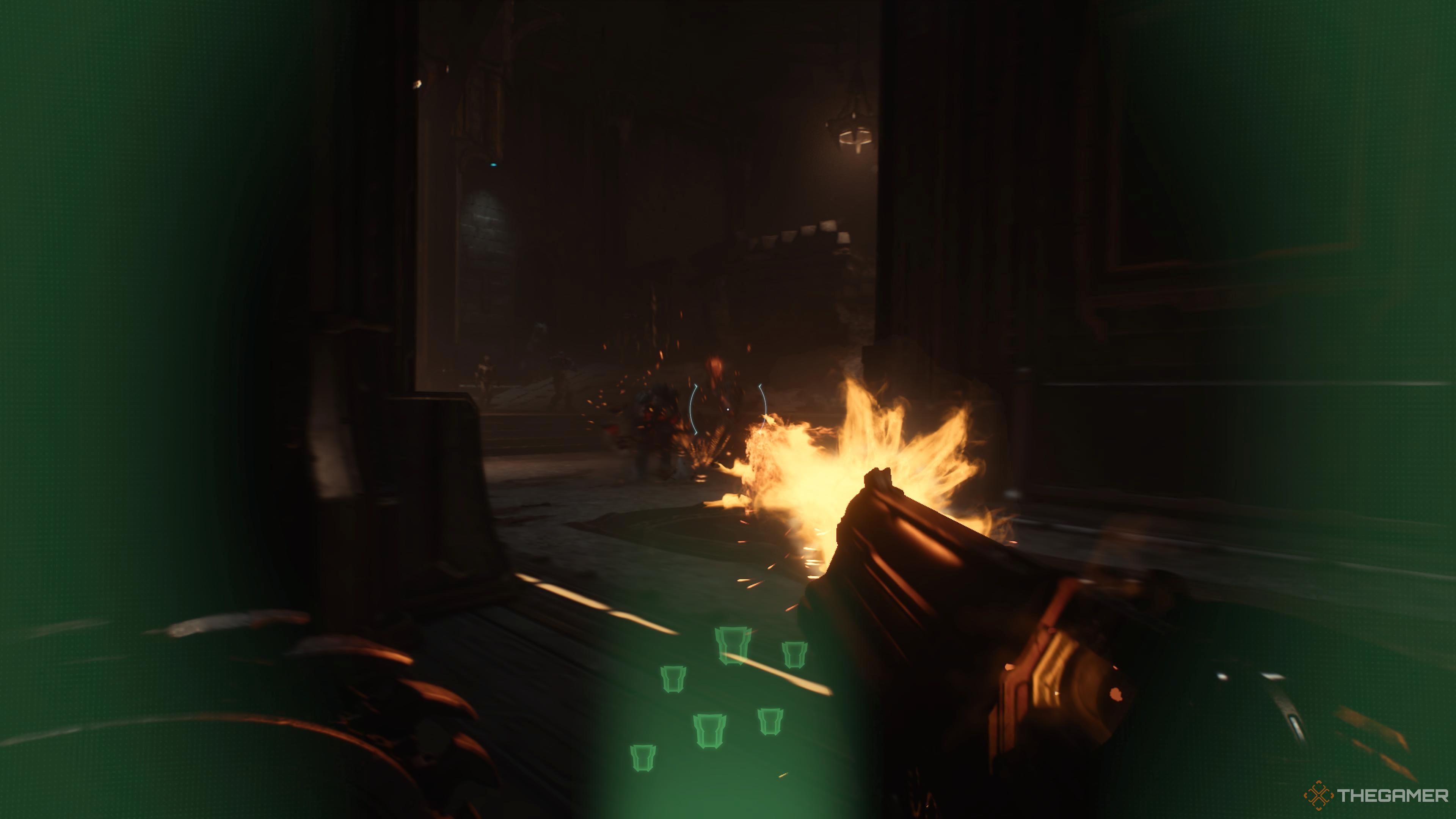 Using a large doorway as a bottleneck in Doom The Dark Ages.