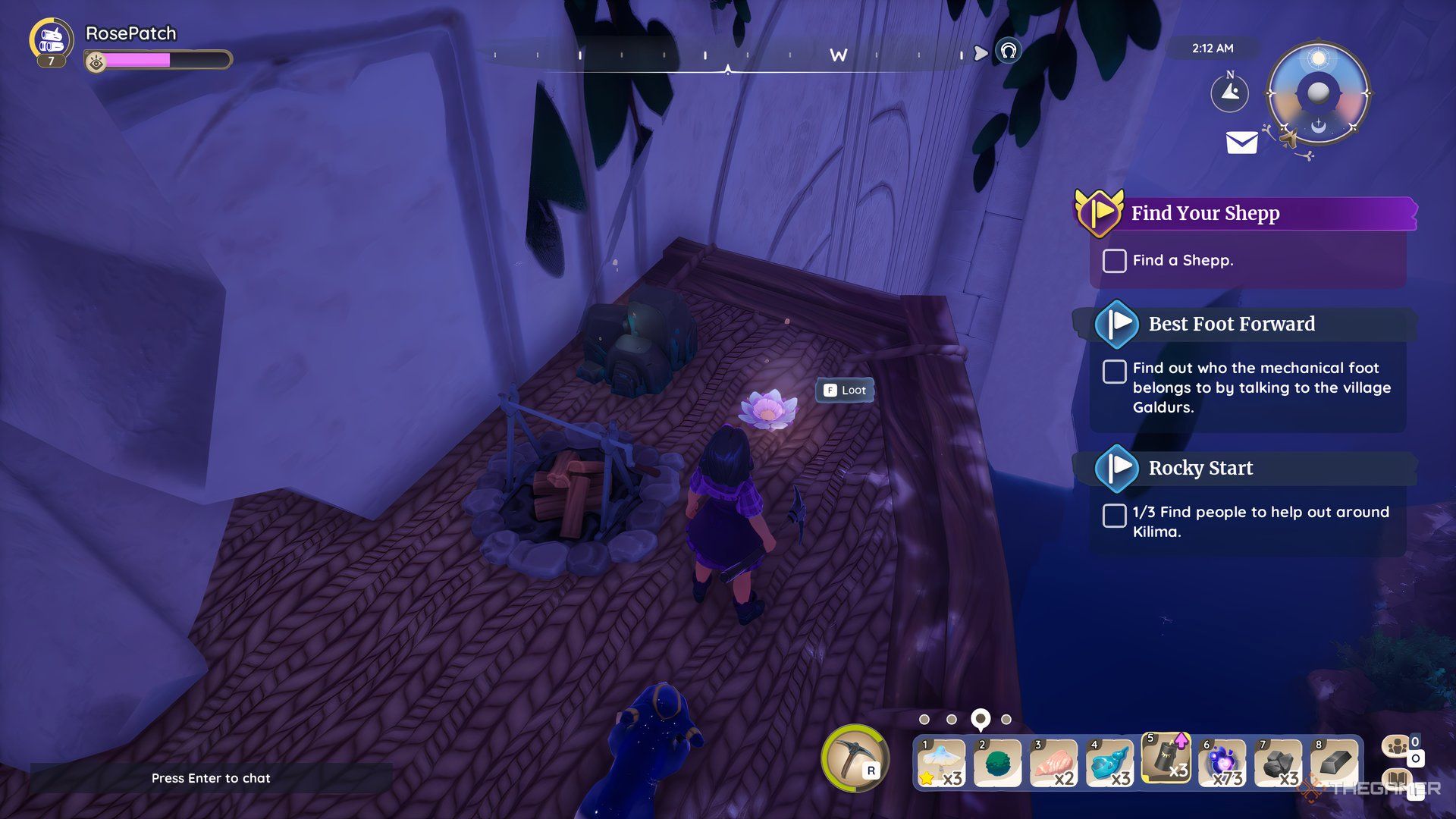 Finding A Sacred Flower In Elderwood In Palia.