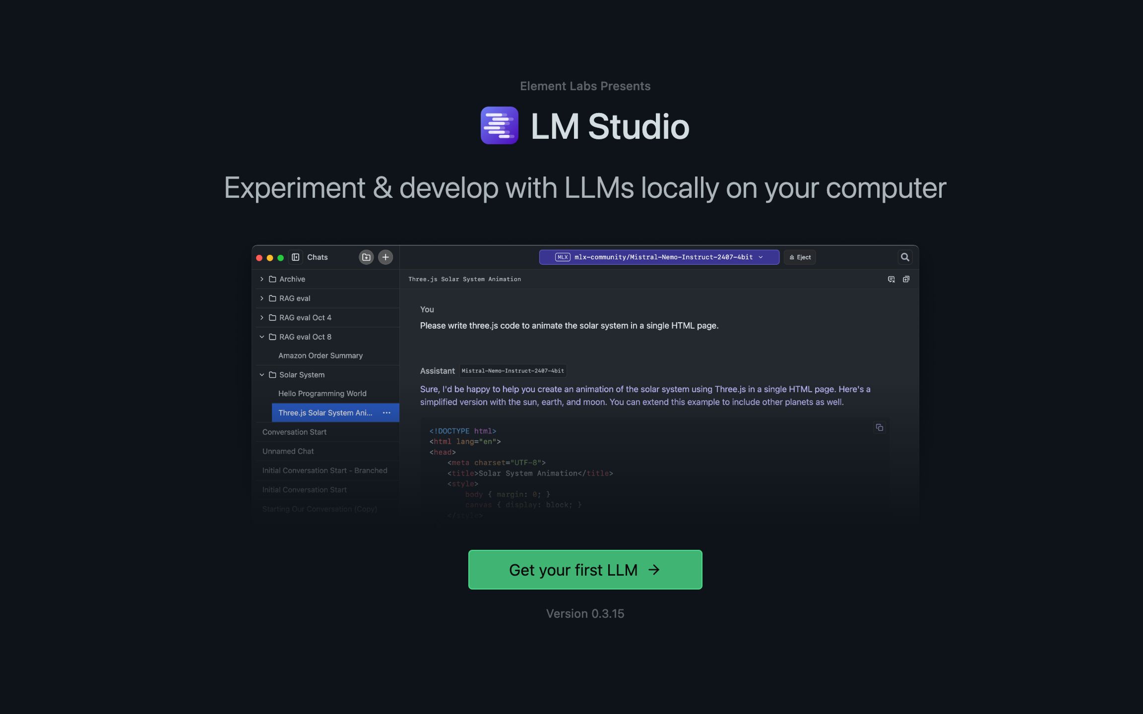 LM Studio Onboarding Screen