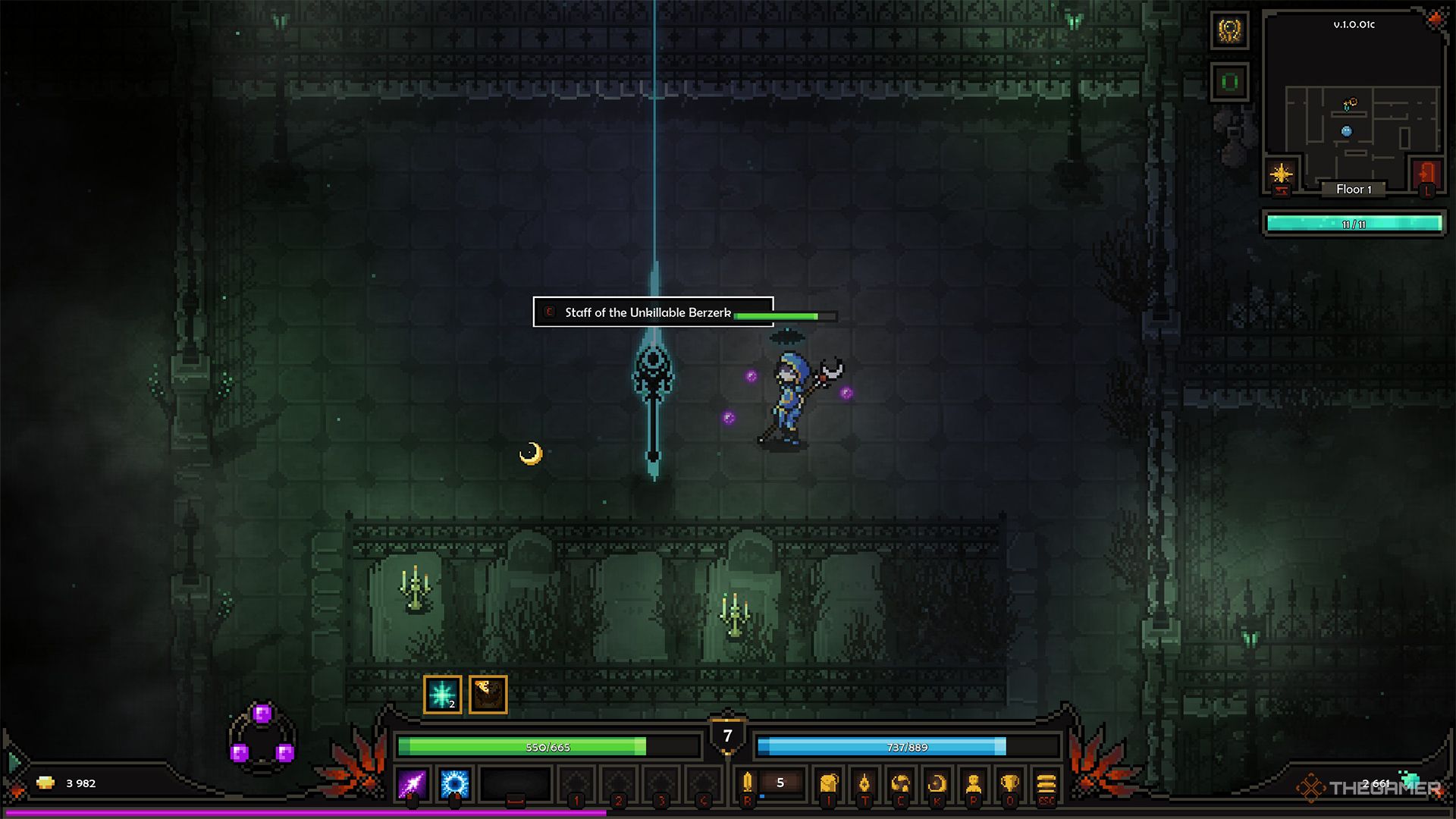 The Mage discovering a new Slorm Reaper after completing a Breach in The Slormancer.