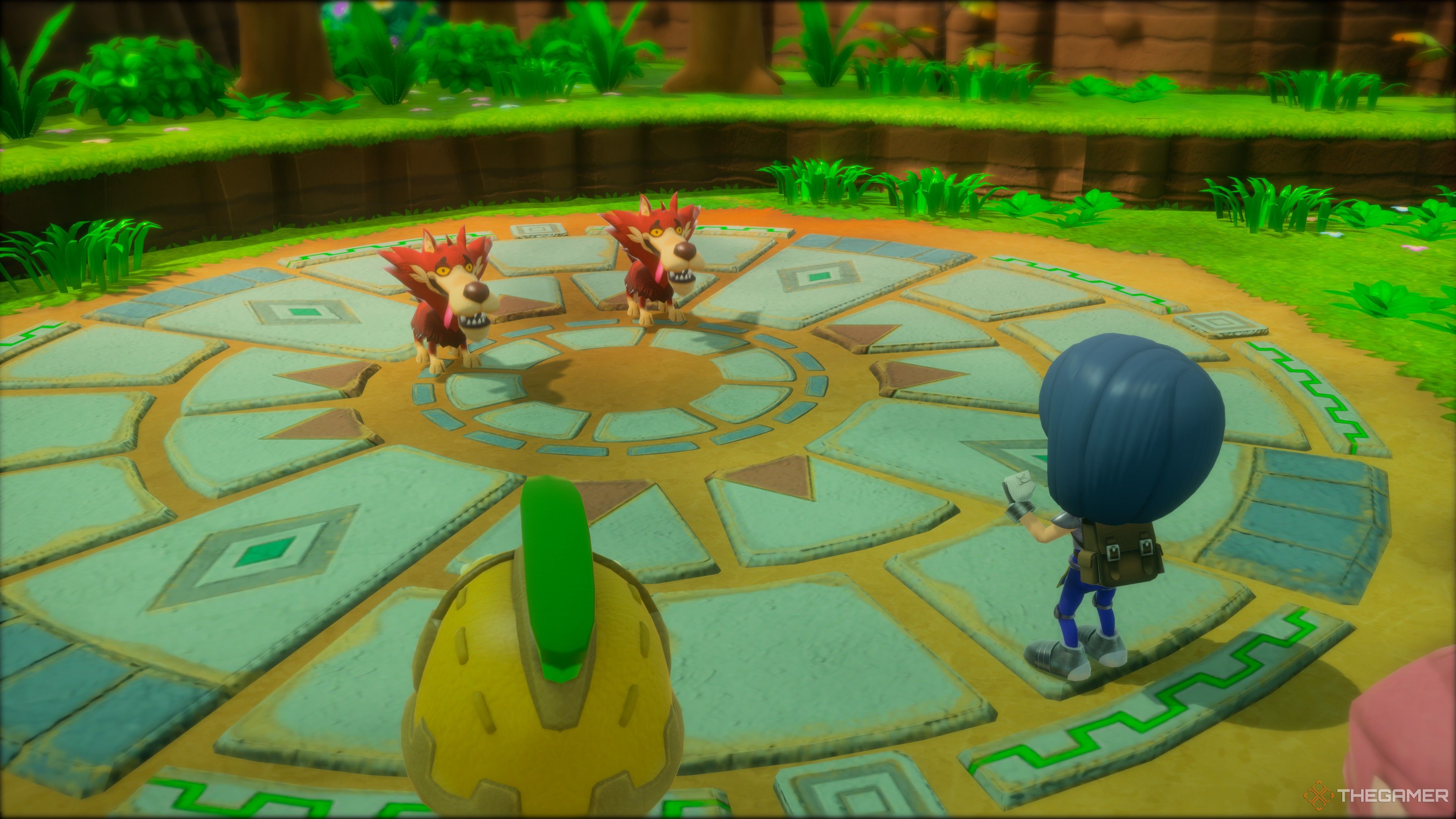 The player prepares to battle Red Wolves near the capital in Fantasy Life i.