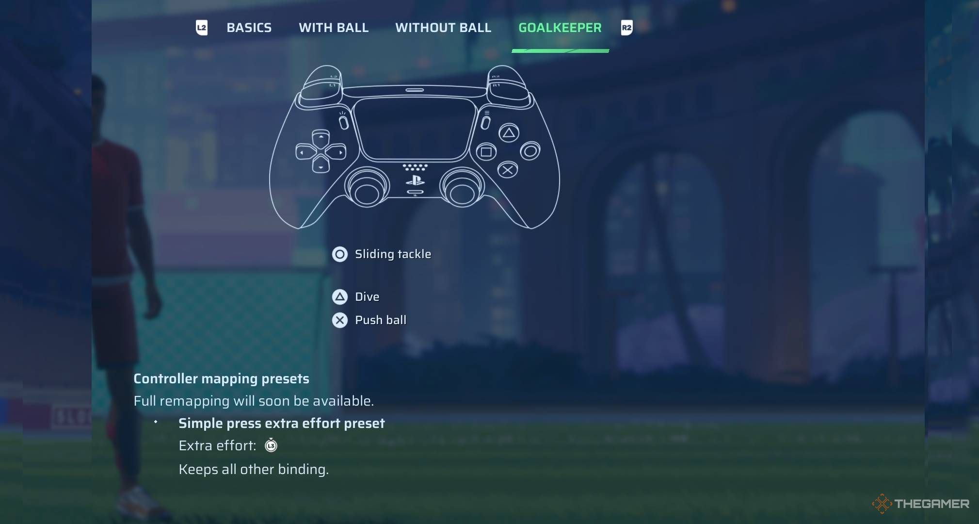 Rematch controls PS goalkeeper
