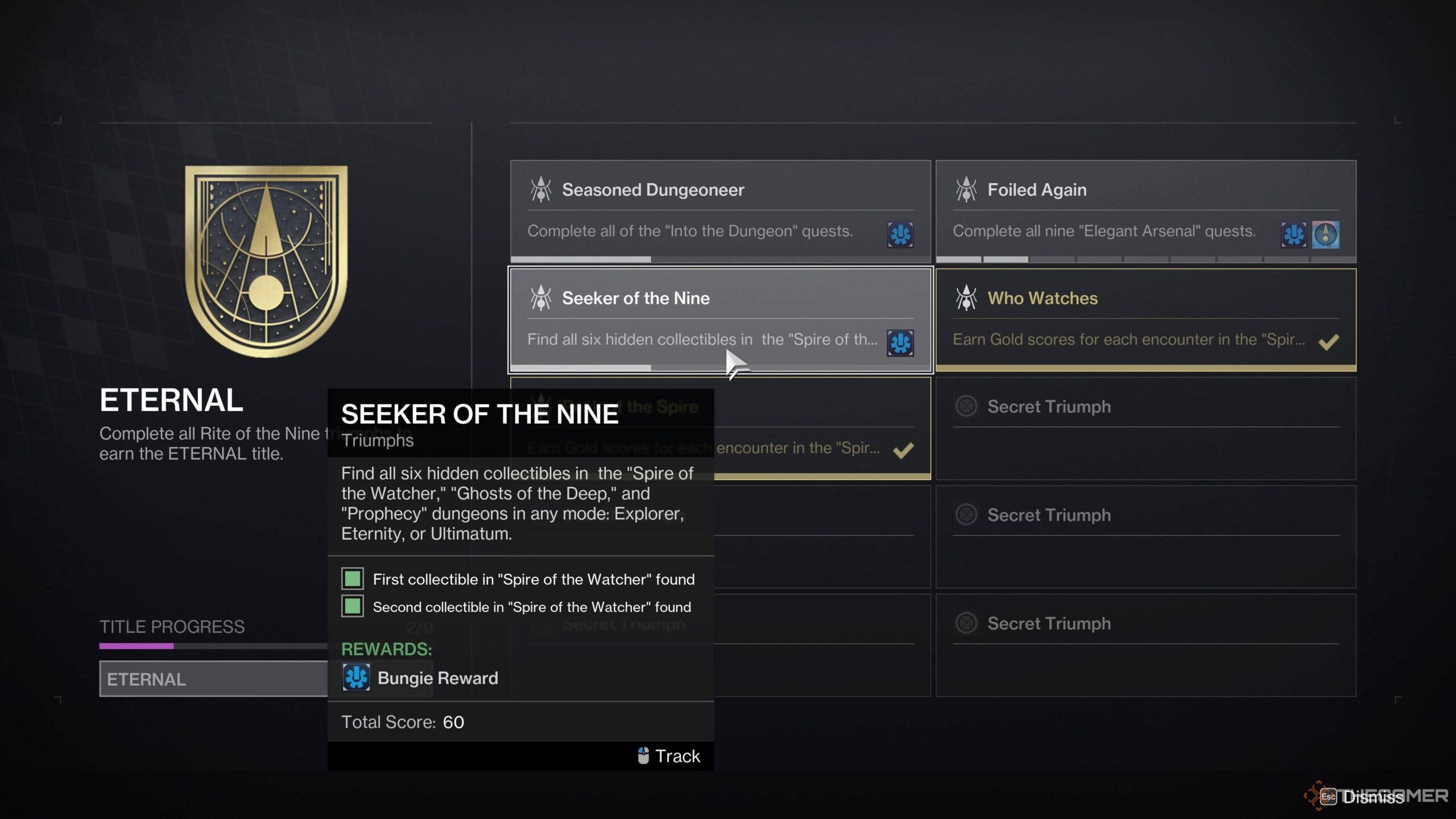 Completing the Rite of the Nine: Dungeon Collectible Locations