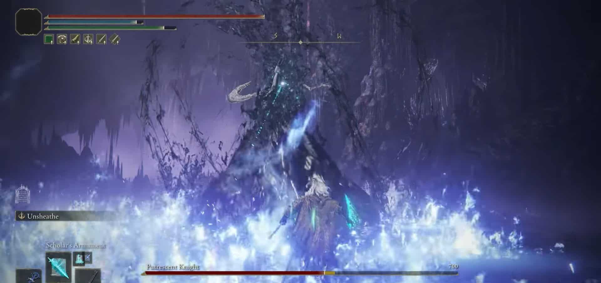 putrescent knight flame attack