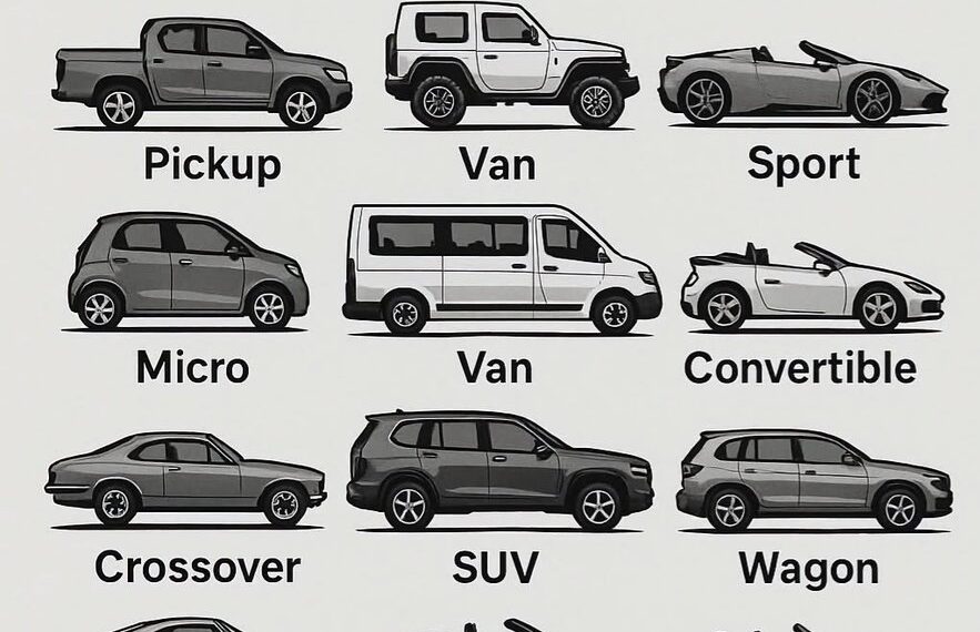 Exploring 16 Different Car Body Styles: From Sedans and SUVs to Sports Cars: 

C