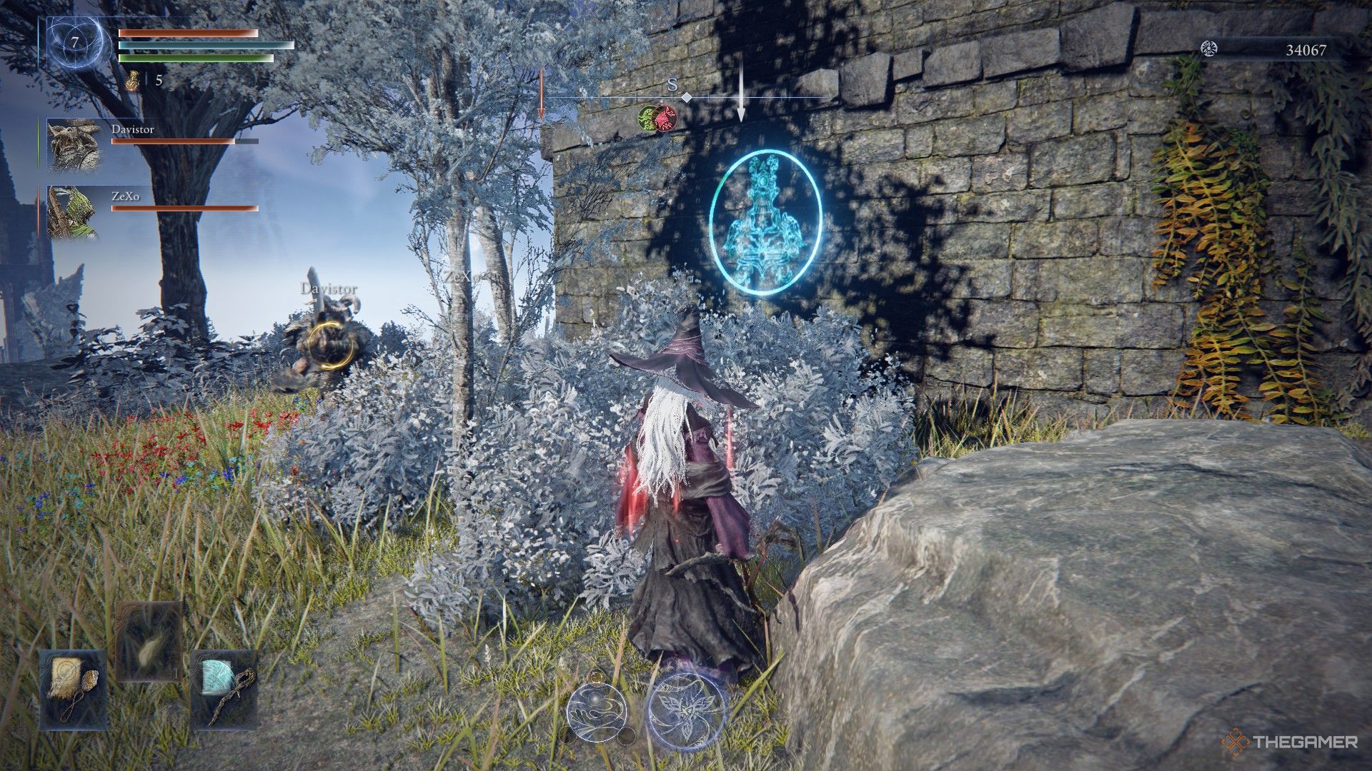 Recluse finds a crest sigil on the side of the Sorcerer's Rise in Elden Ring Nightreign.