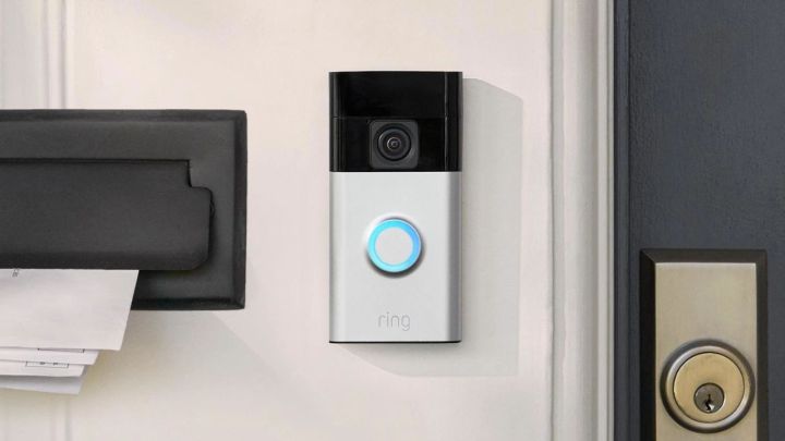 The Ring Battery Doorbell installed