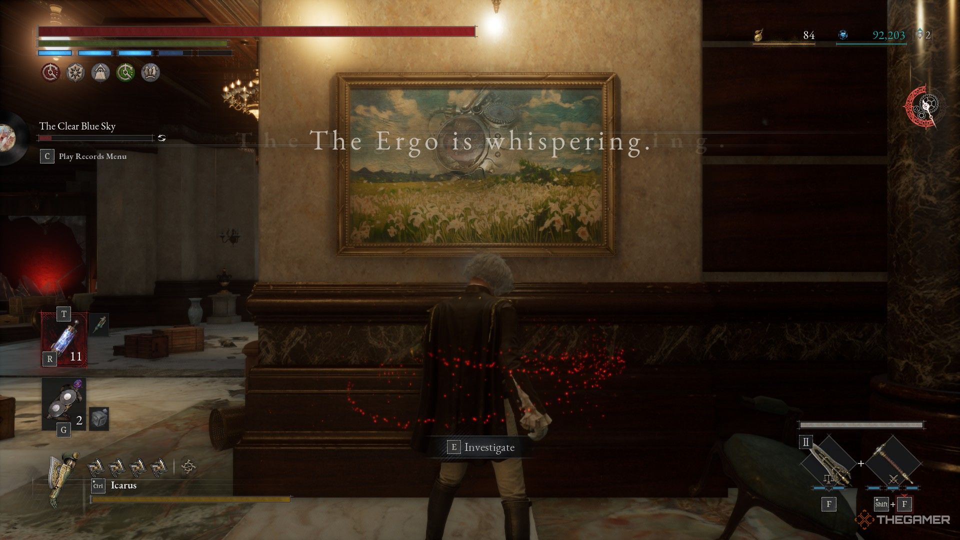 Player observes the mounted painting created by Goddard in Hotel Krat in Lies of P: Overture.