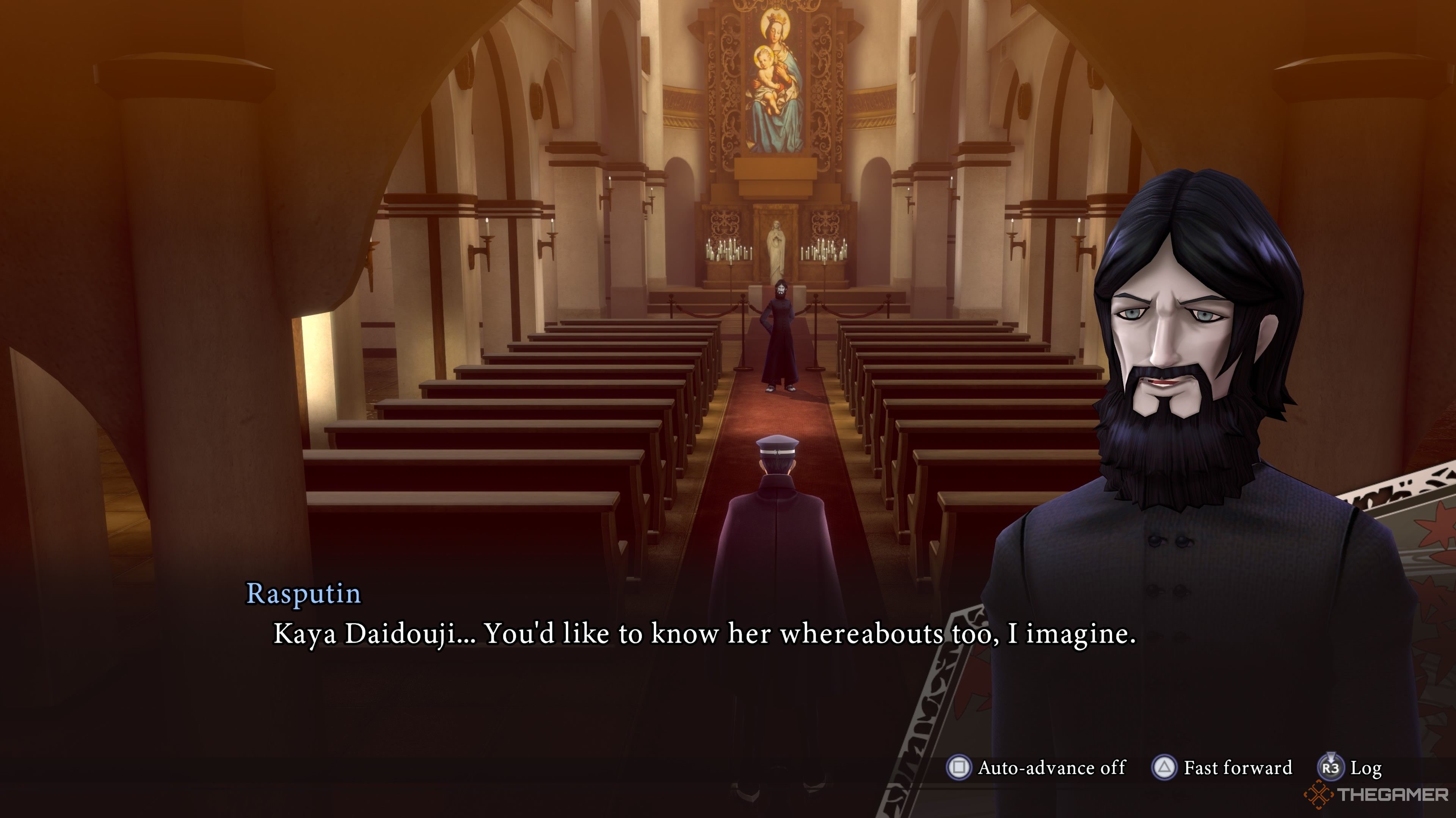 Rasputin taunts Raidou at the Catholic church in Raidou Remastered: The Mystery of the Soulless Army.
