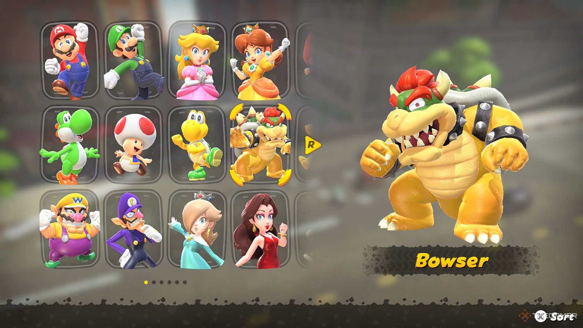 Bowser Character Selection Screen