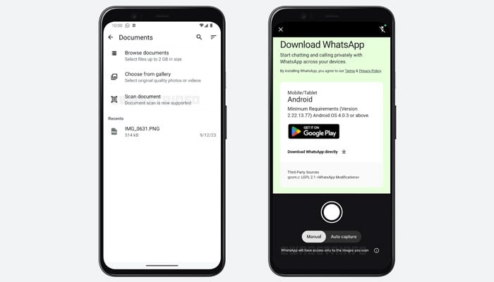 Screenshot of the forthcoming WhatsApp feature.