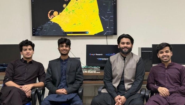 (From left to right) IST's GeoGemma Team's Khalil Ur Rehman, Hanzila Bin Younas, Ahmed Iqbal, and Abdullah Asif in this undated image.