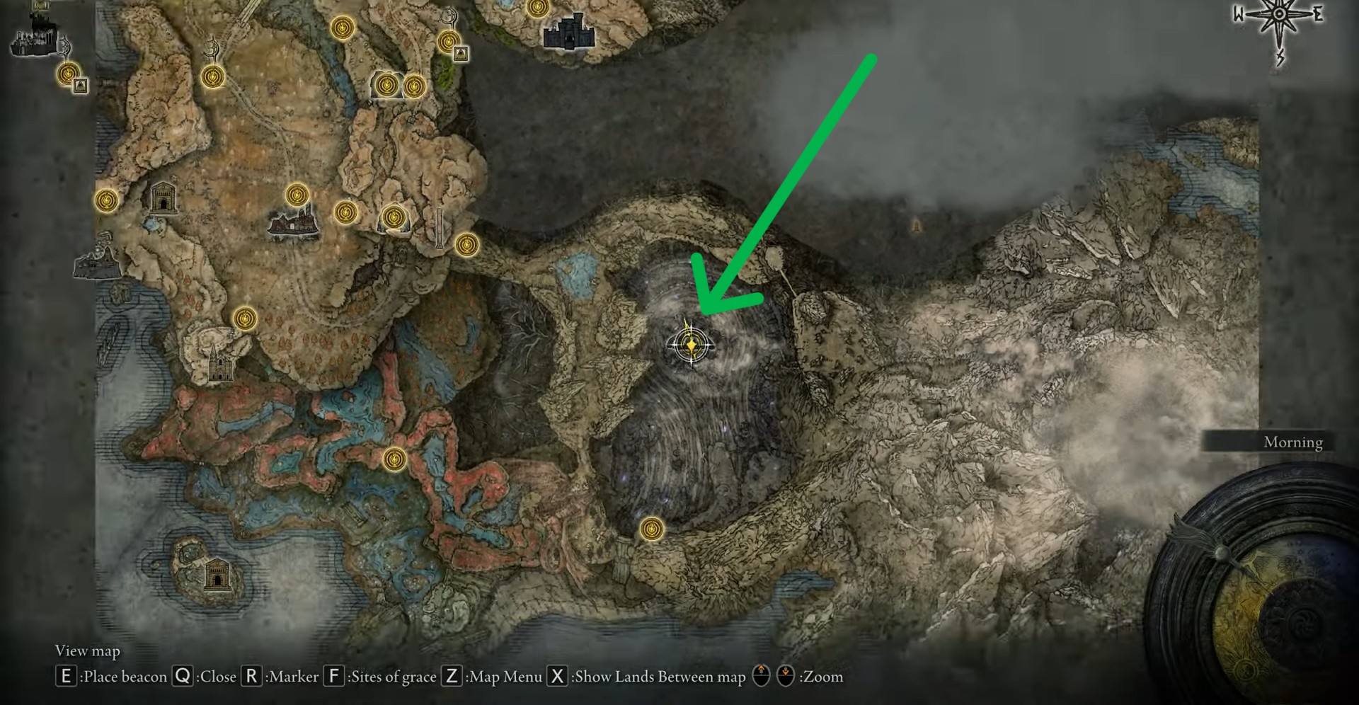 location of Finger Ruins of Rhia