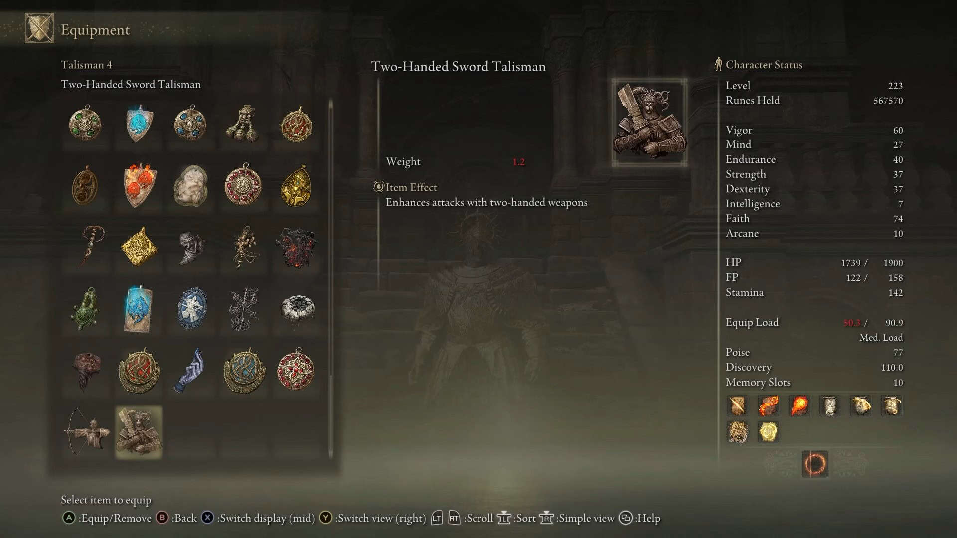 Two-Handed Sword Talisman Stats