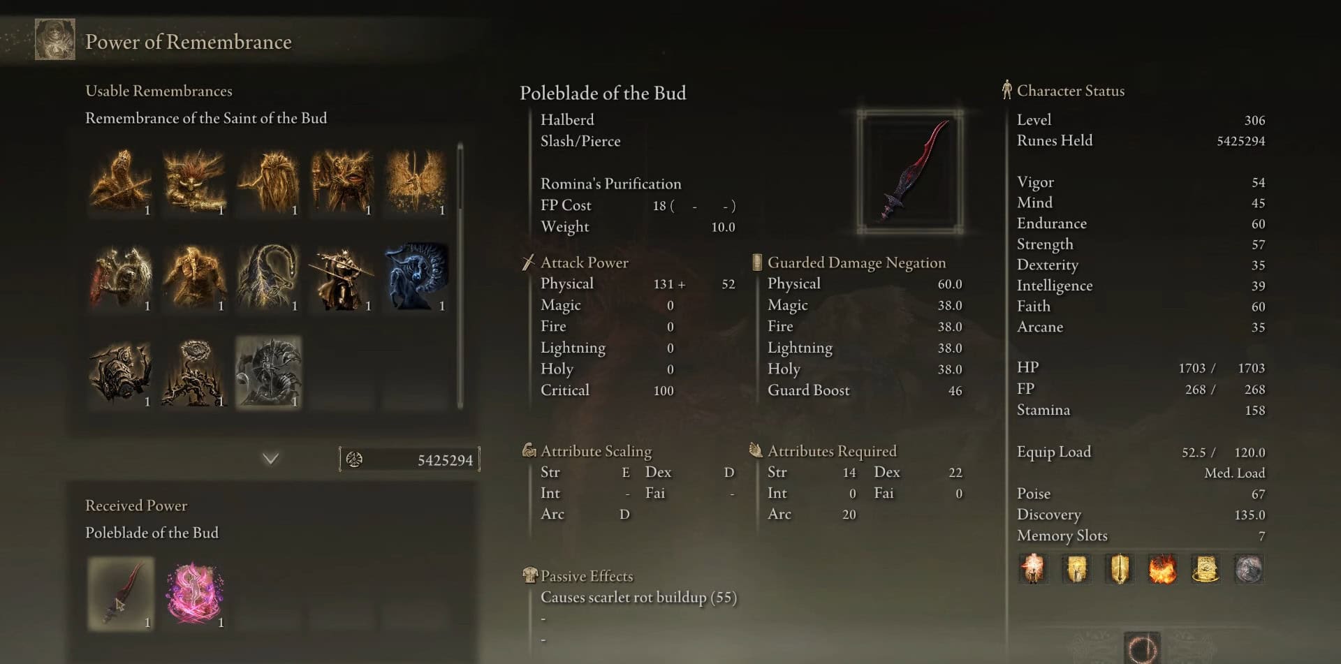 Poleblade of the Bud stats