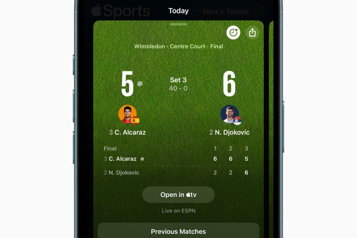 Apple Sports App Delivers Exciting Update For Tennis Fans