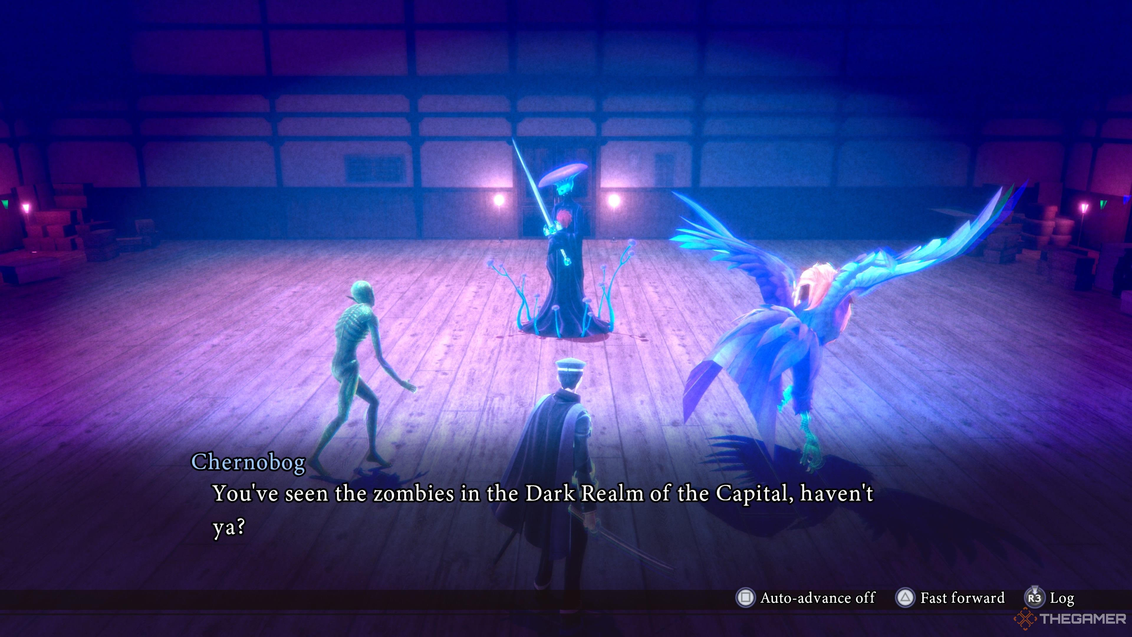 Chernobog talking about the capital zombies in Raidou Remastered The Mystery of the Soulless Army.