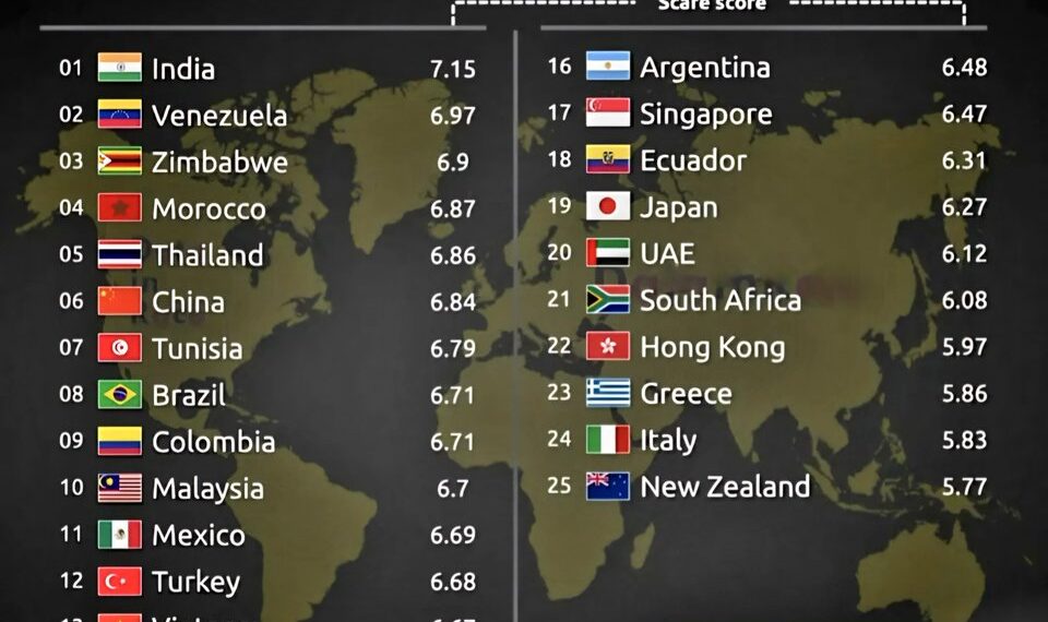 Top 25 Scariest Nations to Drive In car
1. India
2. Venezuela
3. Zimbabwe
4.