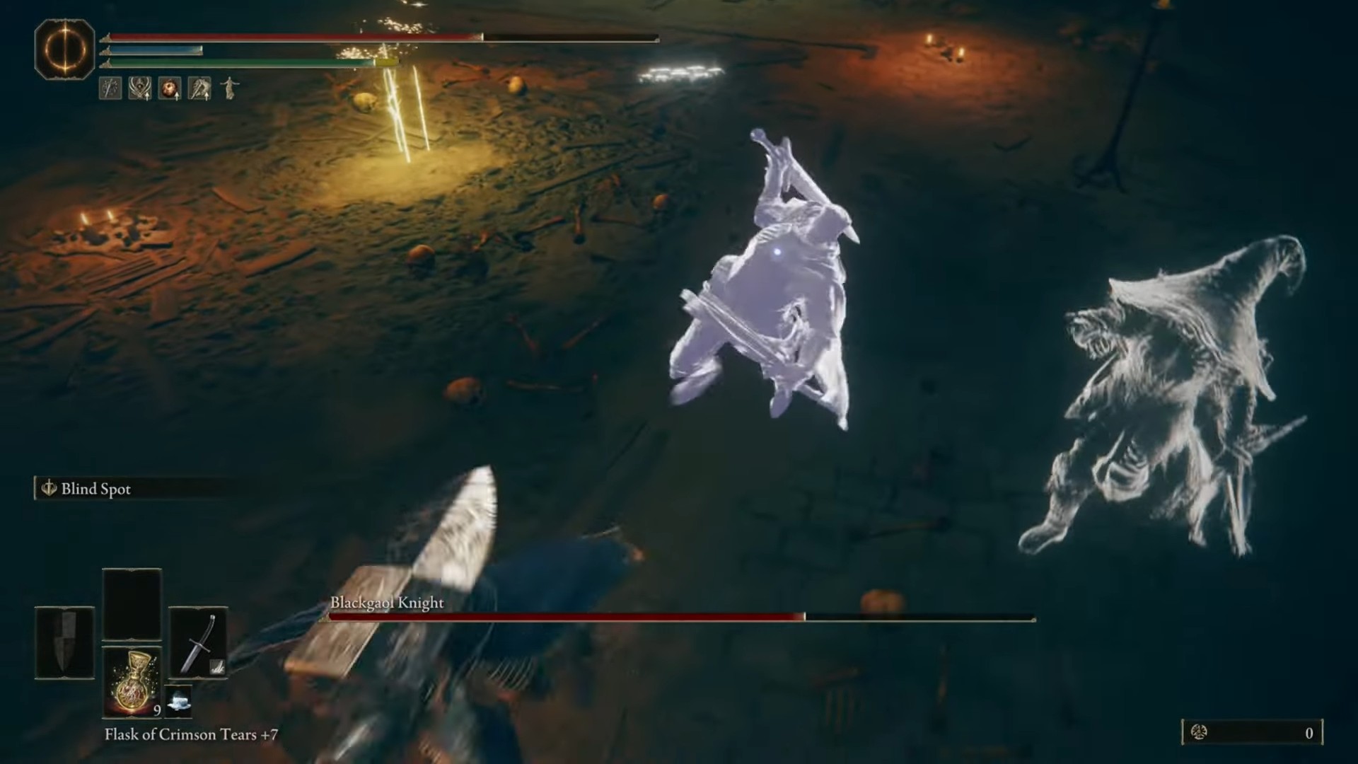 Overhead attack by Blackgaol Knight