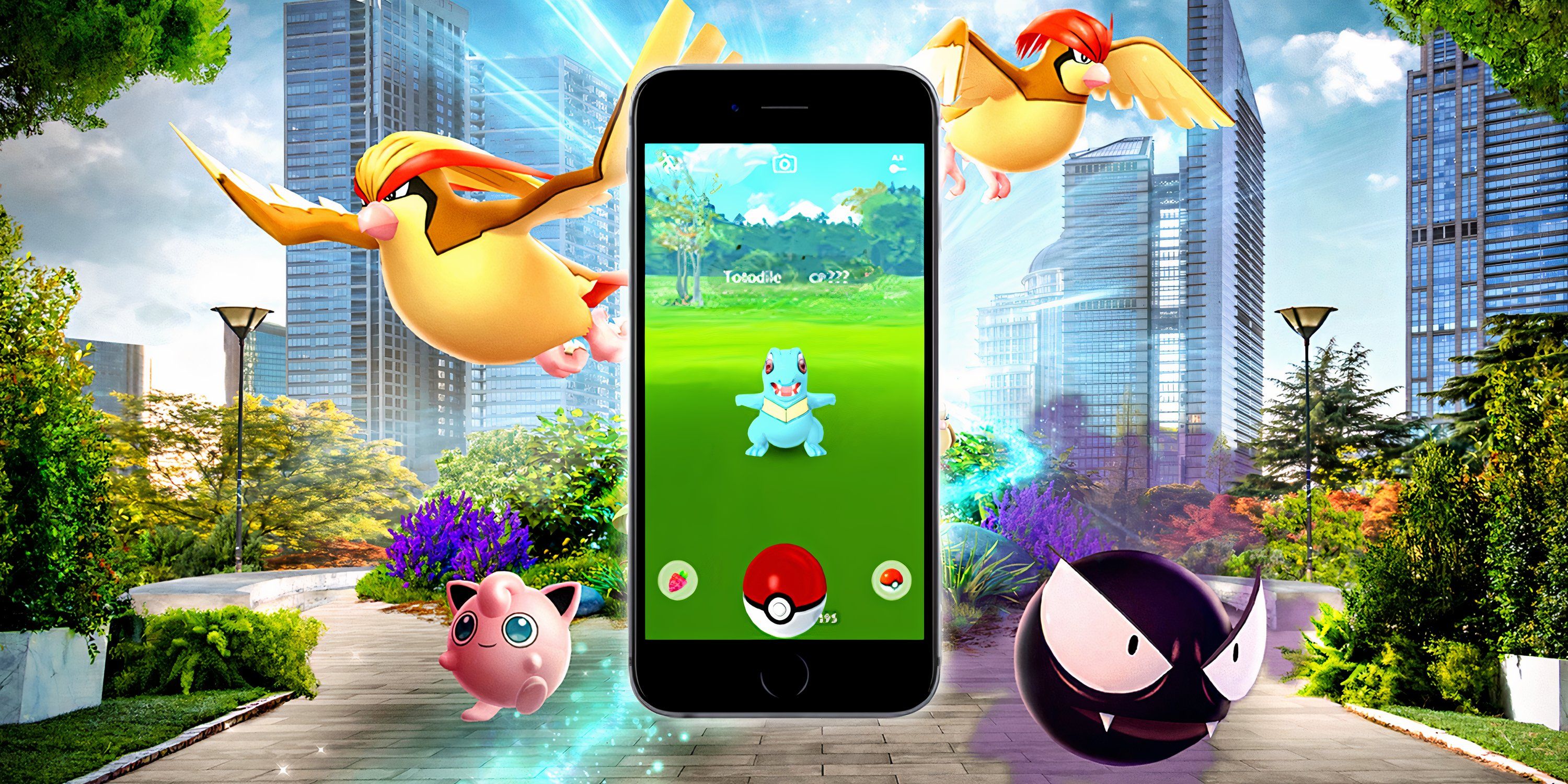 Capturing Pokémon in a park