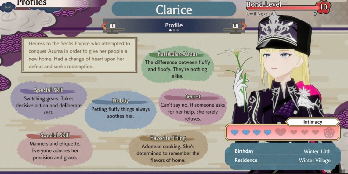 Top Gifts and Hangouts for Clarice in Rune Factory: Guardians of Azuma