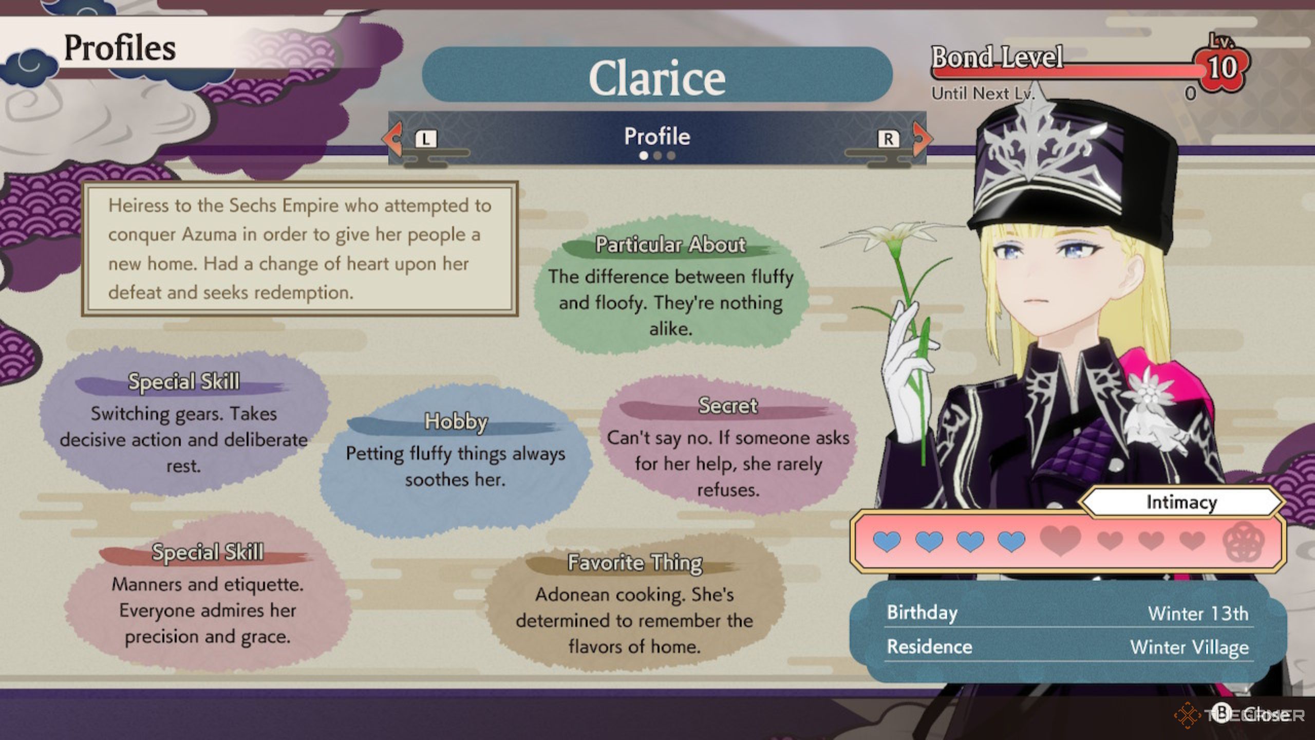 Top Gifts and Hangouts for Clarice in Rune Factory: Guardians of Azuma