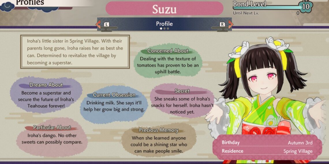 Top Gifts and Hangouts for Suzu in Rune Factory: Guardians of Azuma