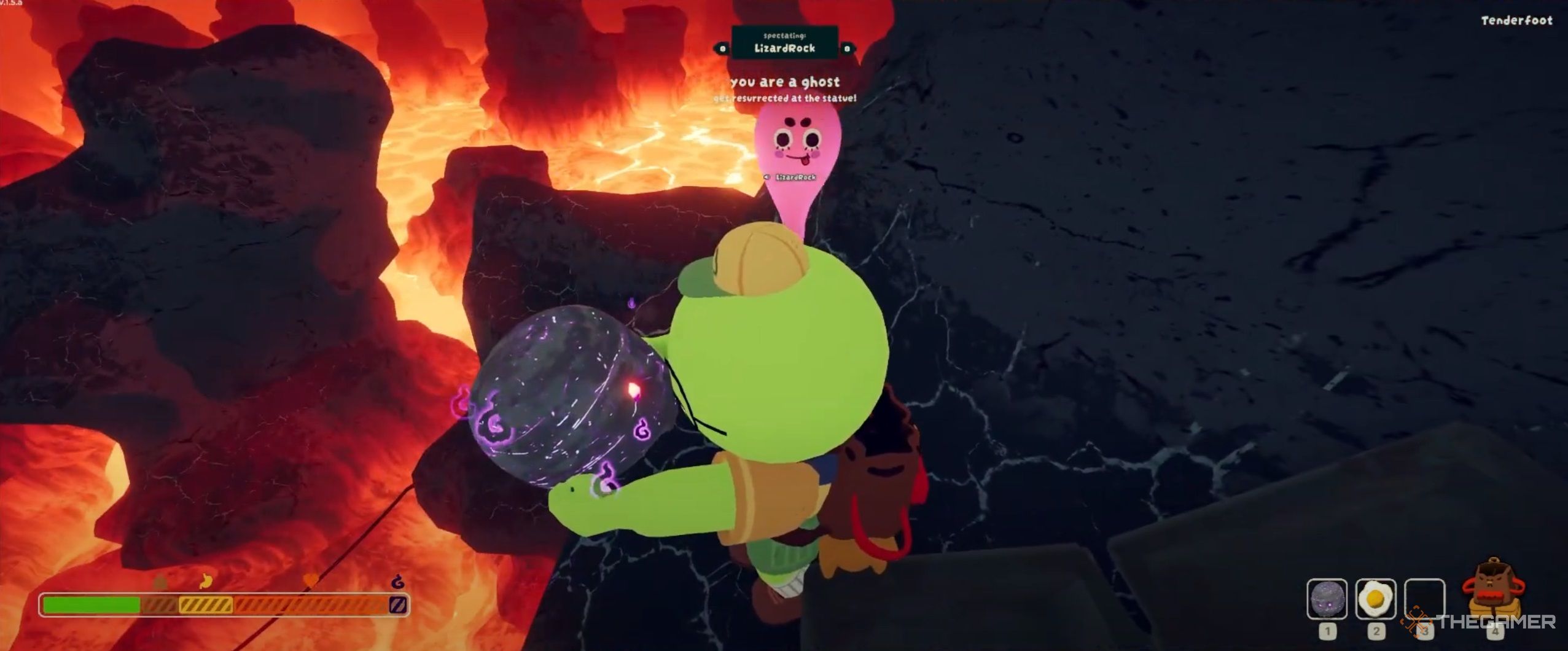 Cursed skull held in Peak.