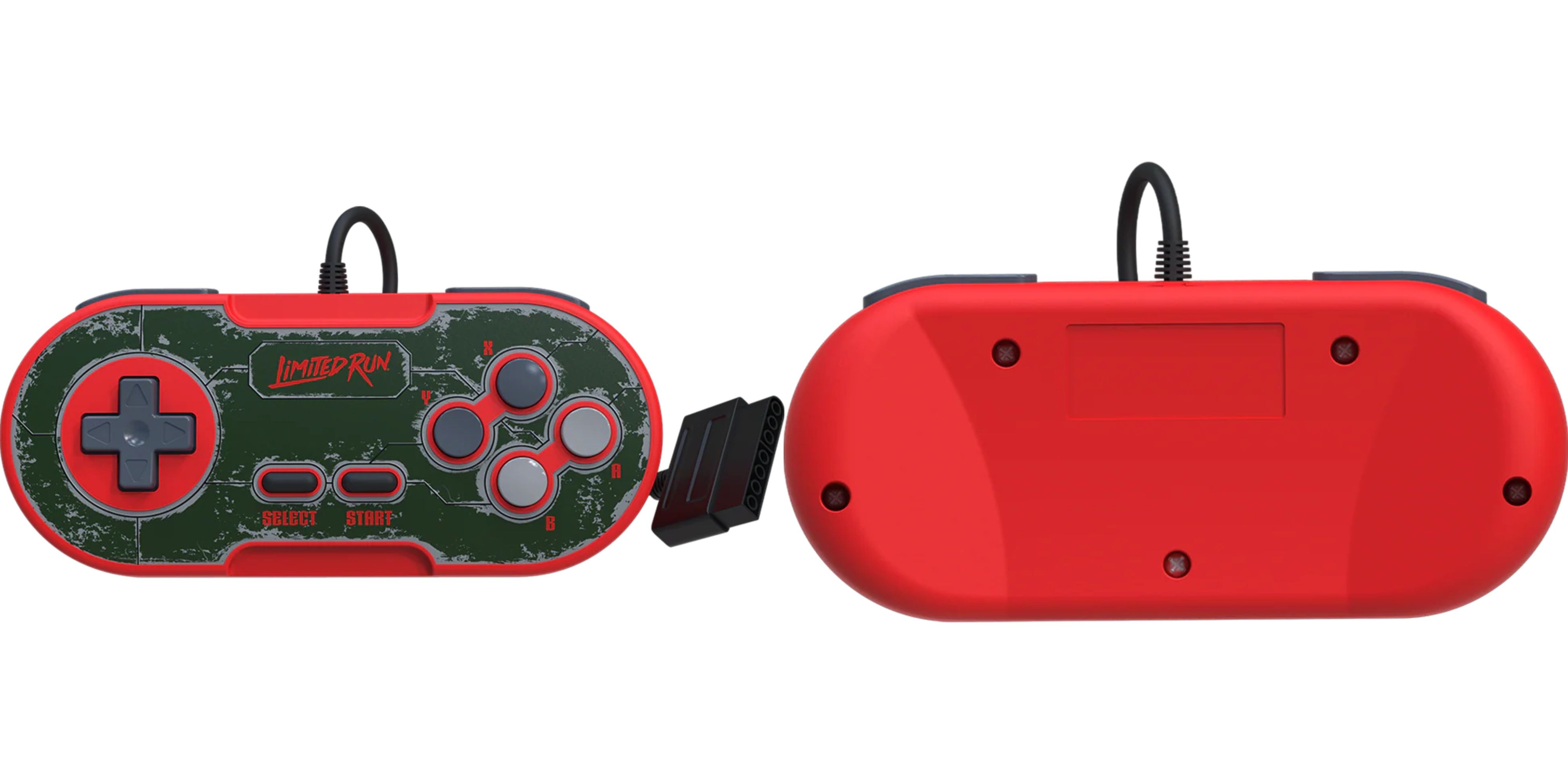 Front and back of the Doom SNES controller.