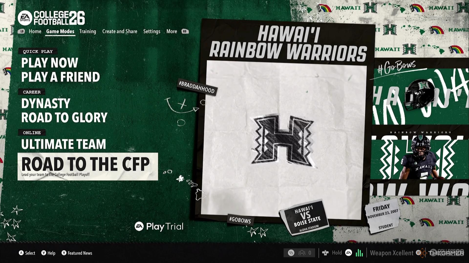 The Road To The CFP mode in College Football 26.