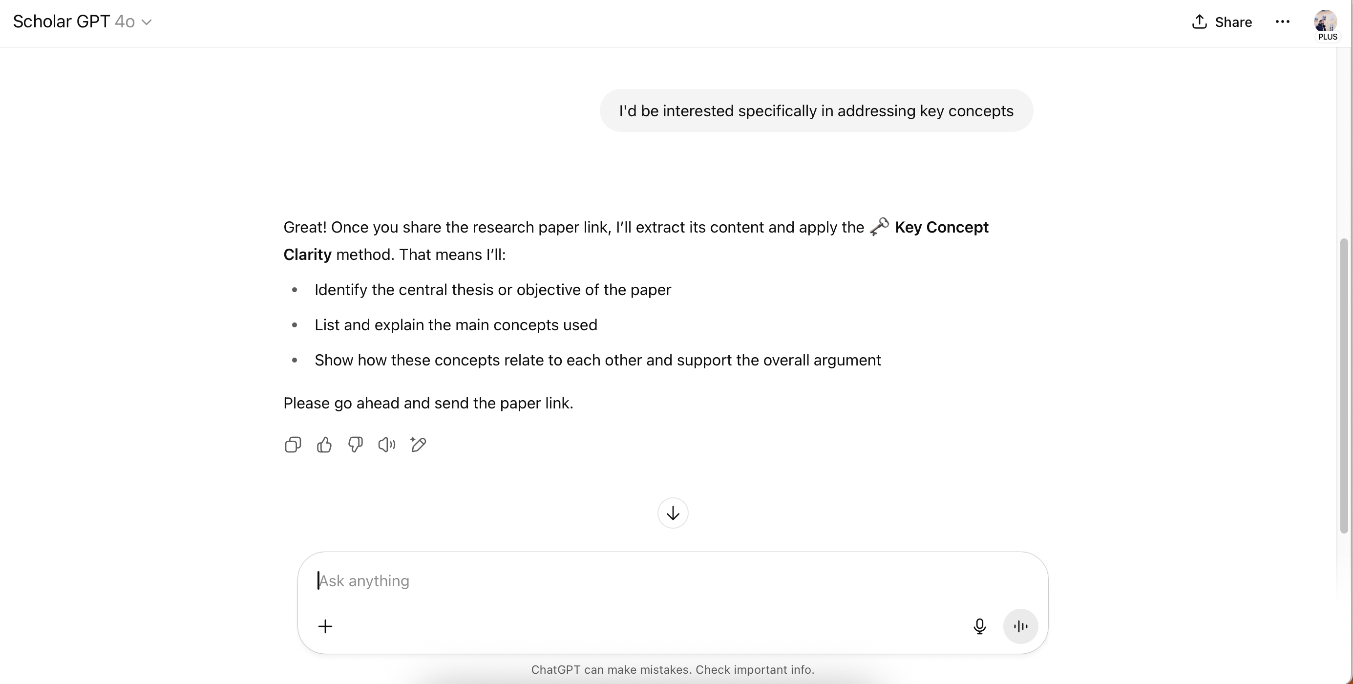 Using an initial prompt in ScholarGPT