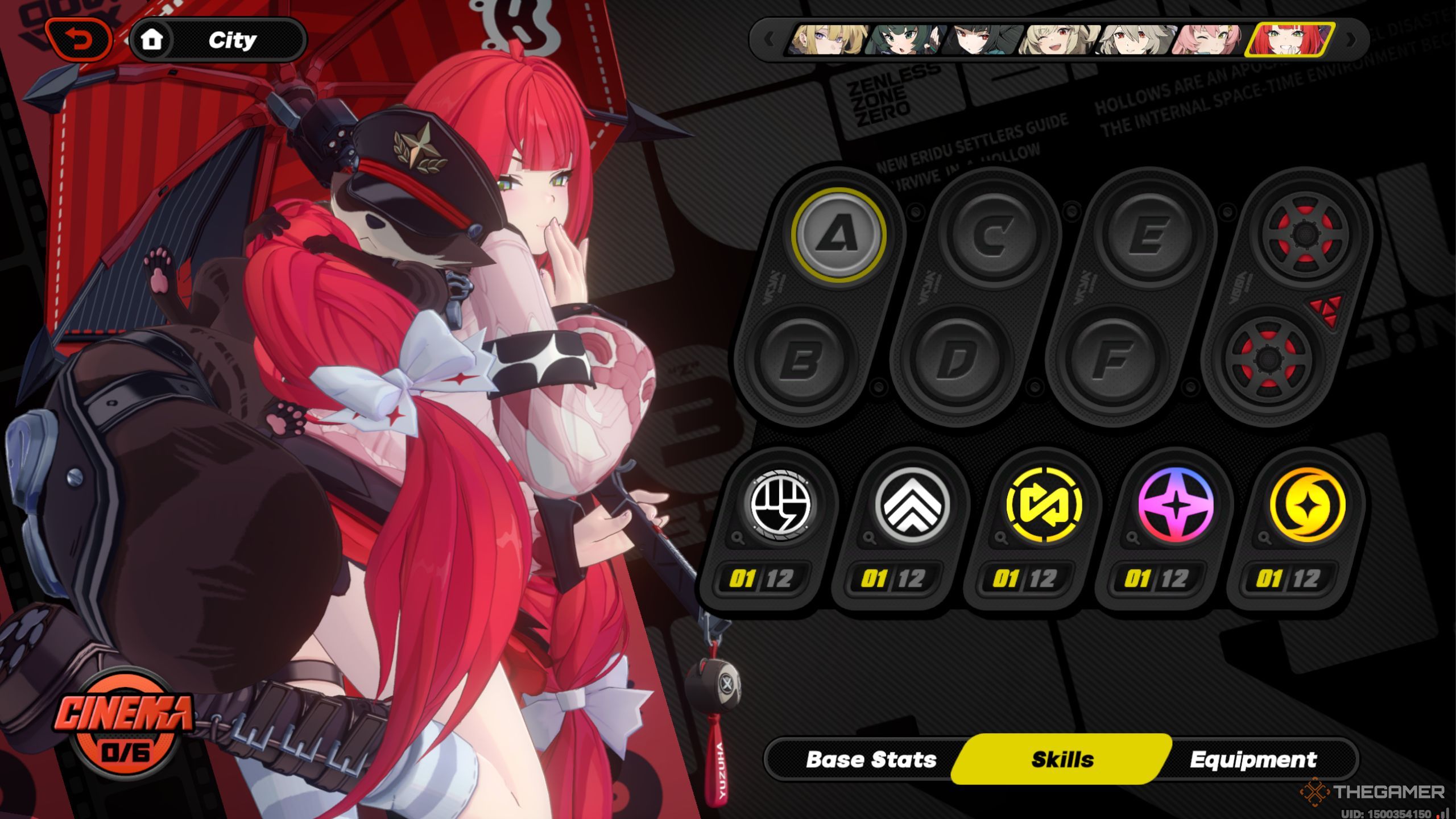 Zenless Zone Zero Yuzuha skill screen.