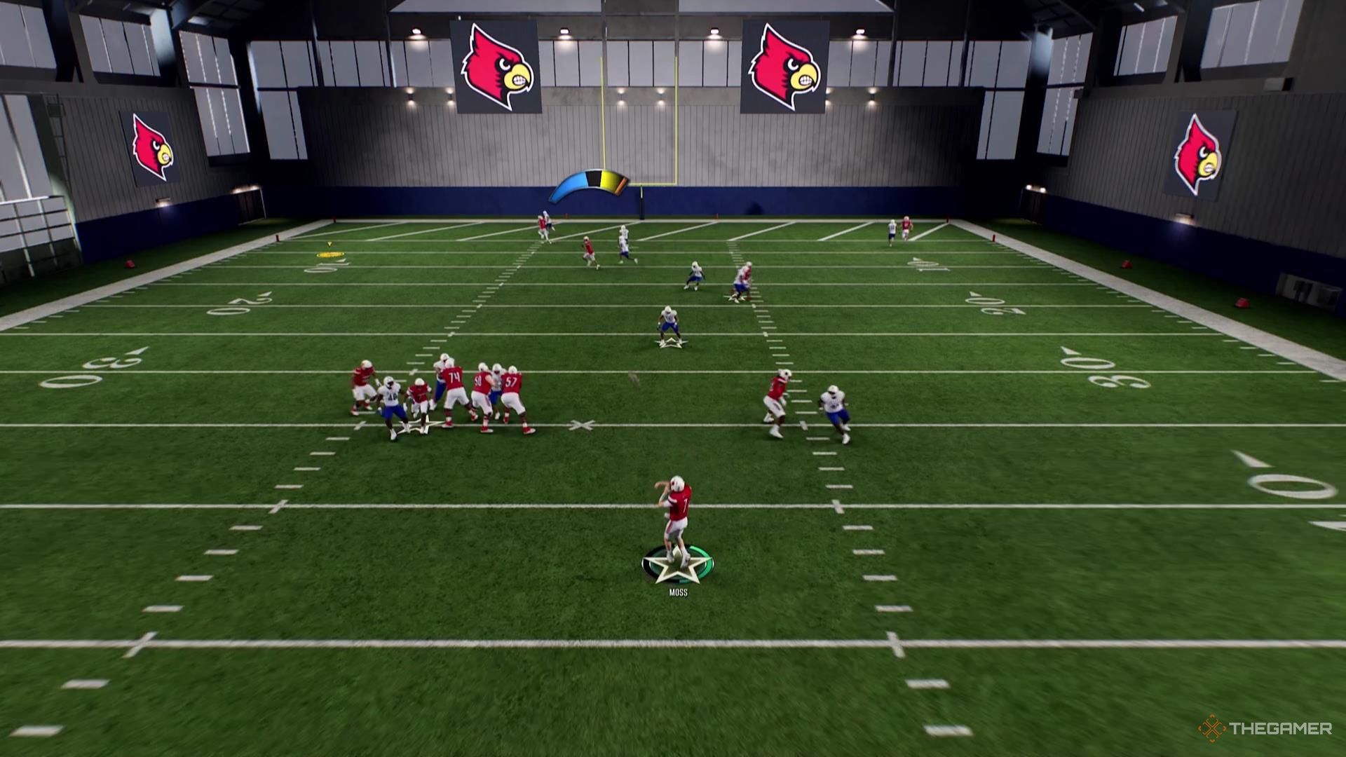 A Quarterback throws a long pass in College Football 26.