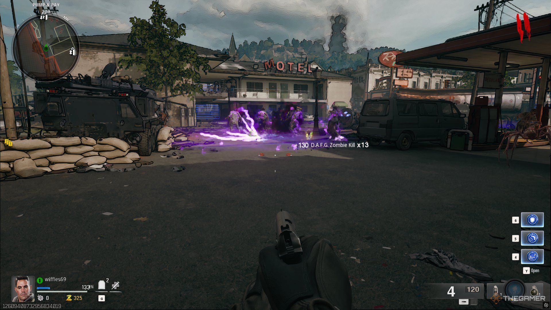 Player looking at zombies stuck in a purple trap in Call of Duty: Black Ops 6 Zombies.