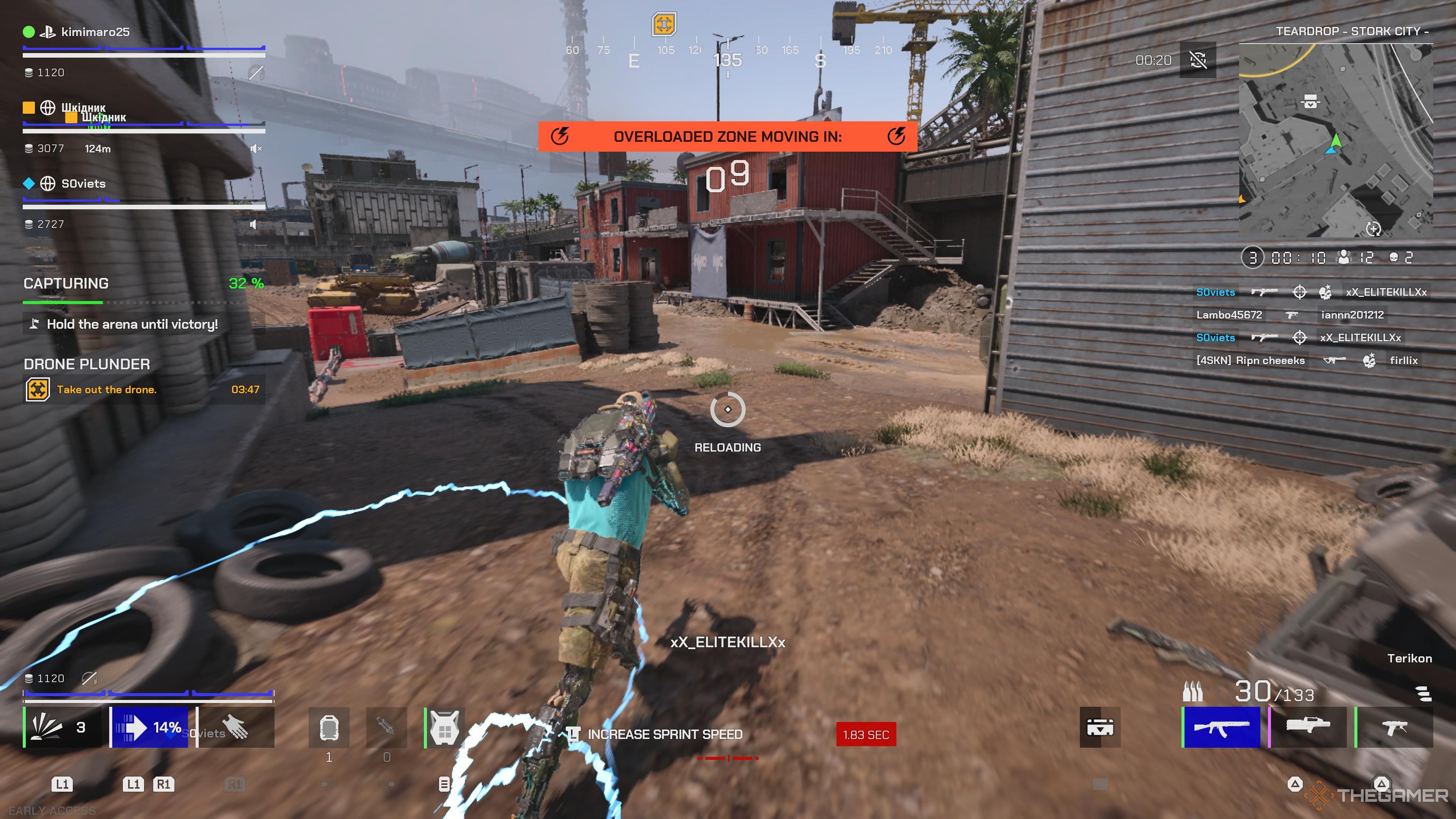 Player using cyberlimbs for movement in Off The Grid