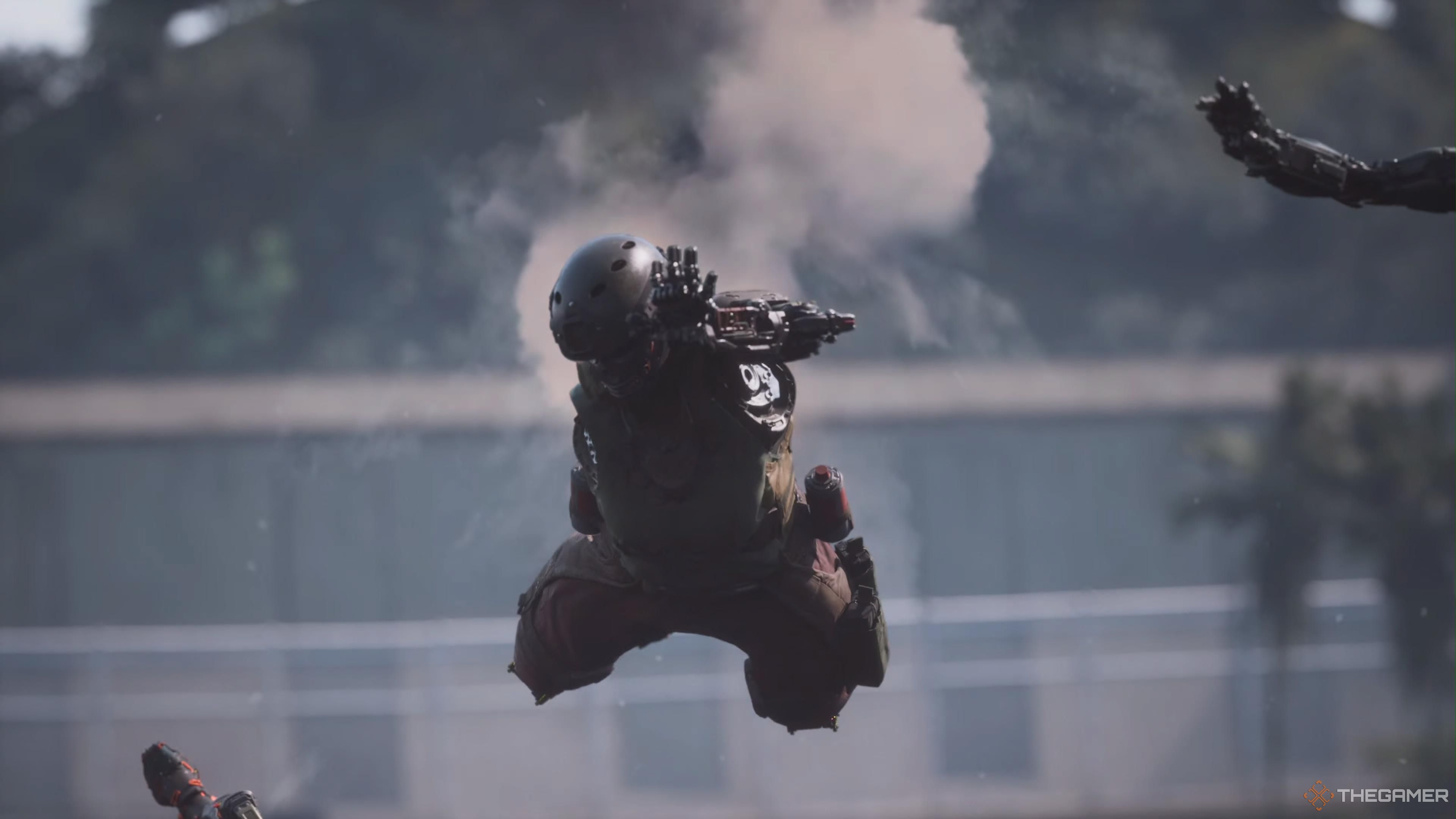 Player using jetpack in Off The Grid