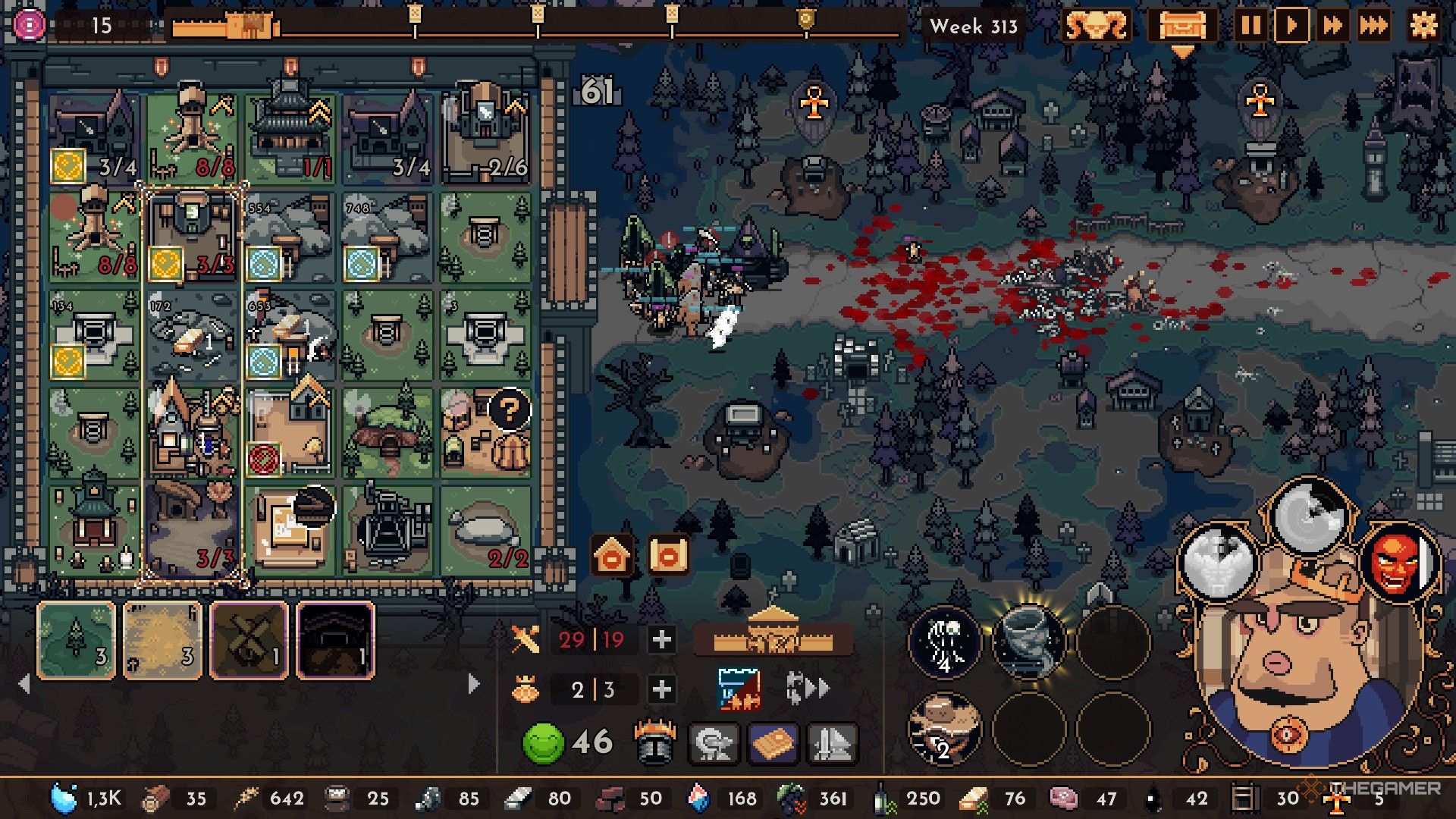 A massive army defending a castle before a fierce battlefield.