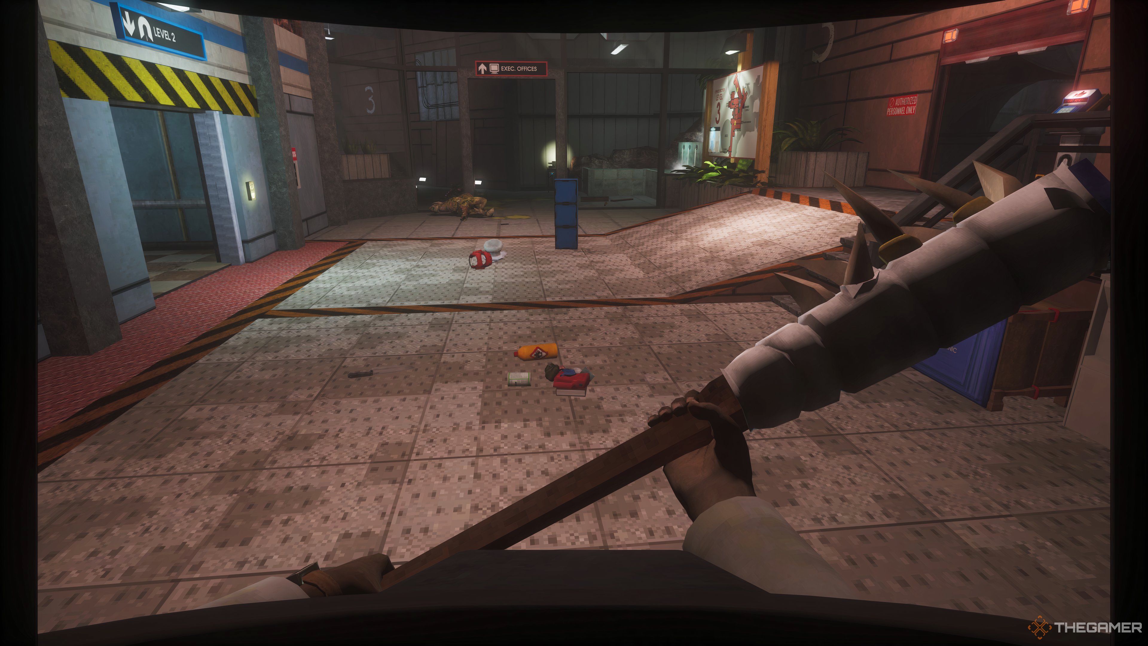 Player base with scattered items in Abiotic Factor.