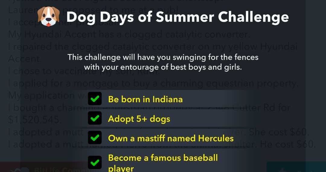 Completing the Dog Days of Summer Challenge in BitLife: A Guide