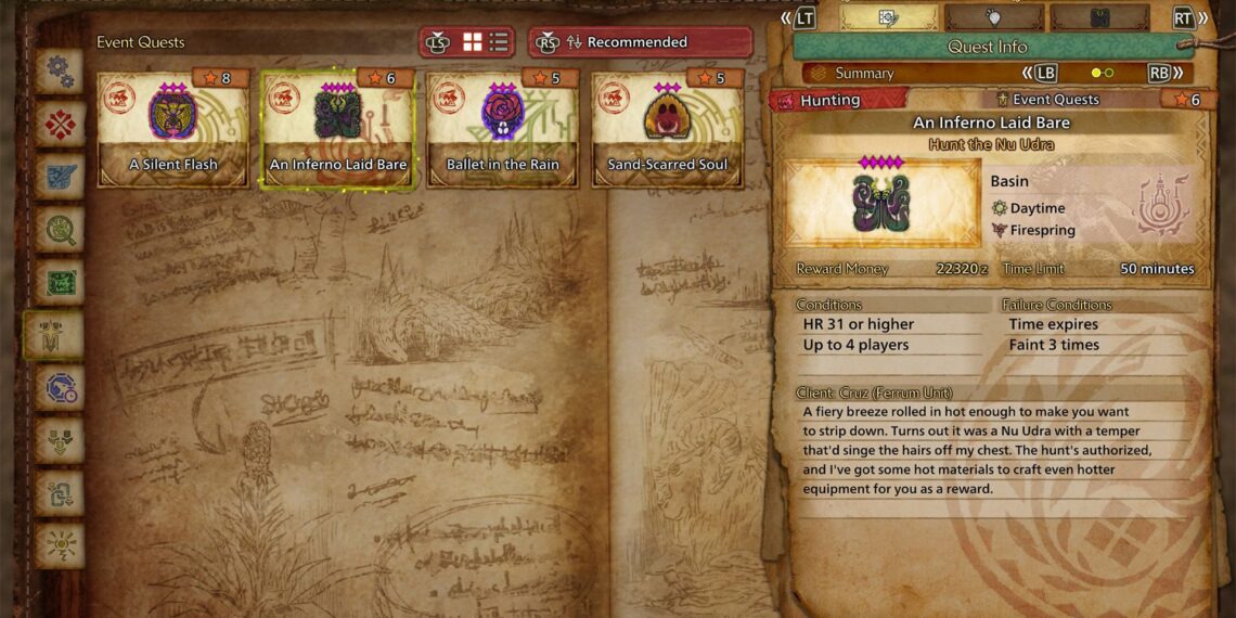 Completing the Inferno Laid Bare Quest in Monster Hunter Wilds