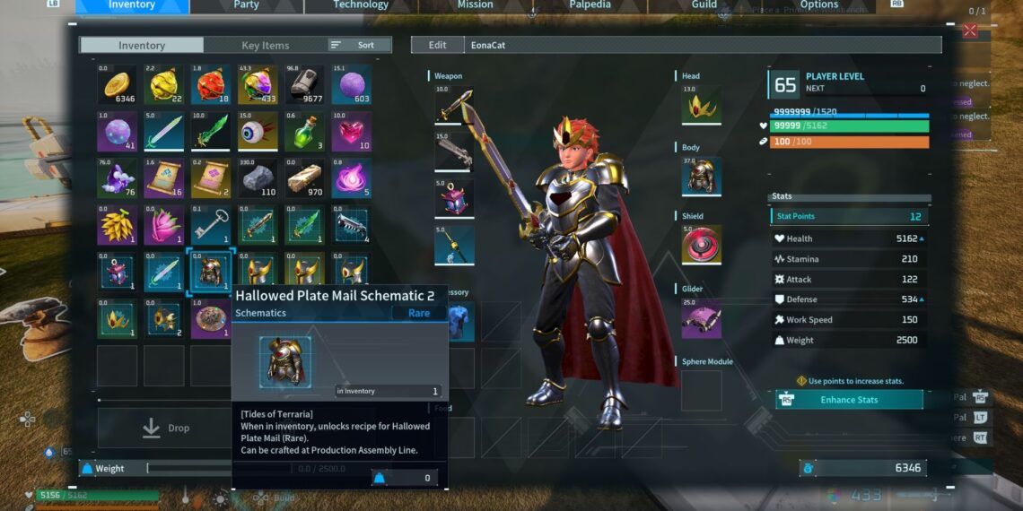 Completing the Quest for the Hallowed Plate Mail Schematic in Palworld