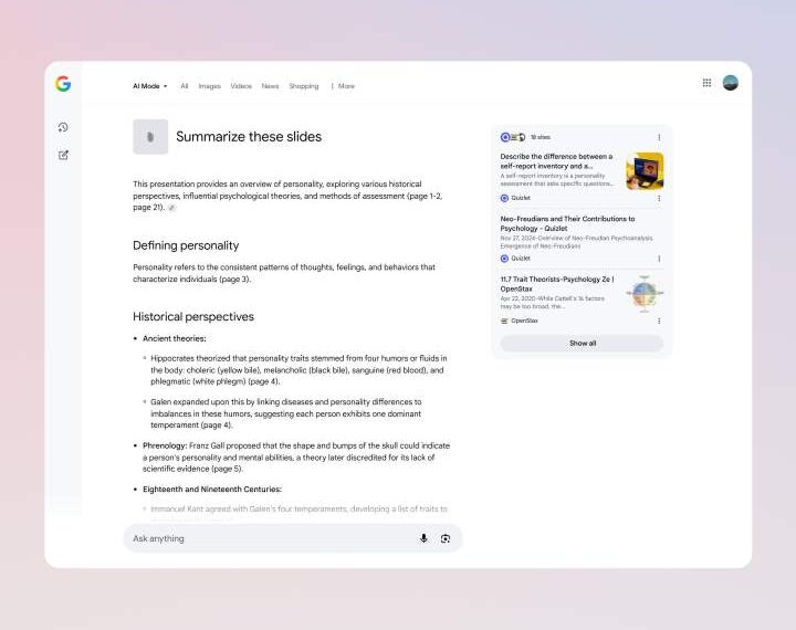 Google’s AI Mode Turns Search Into a Productivity Tool